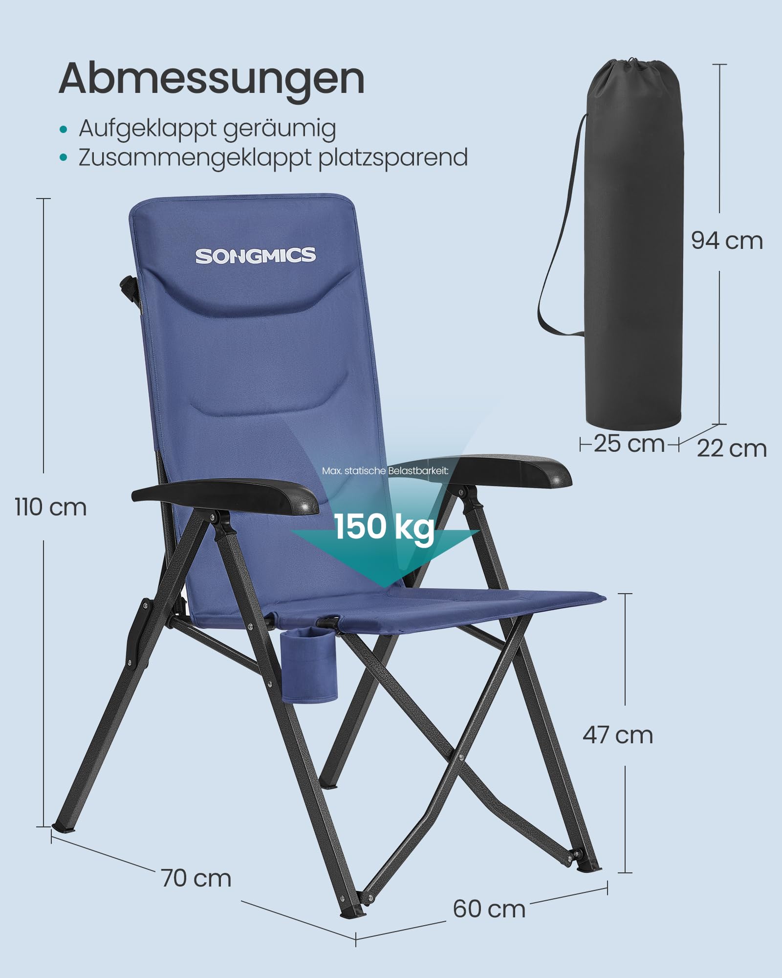 songmics-campingstuhl-faltbar-gcb015qz01-erwachsene-95-150-verstellbar-blau image 3