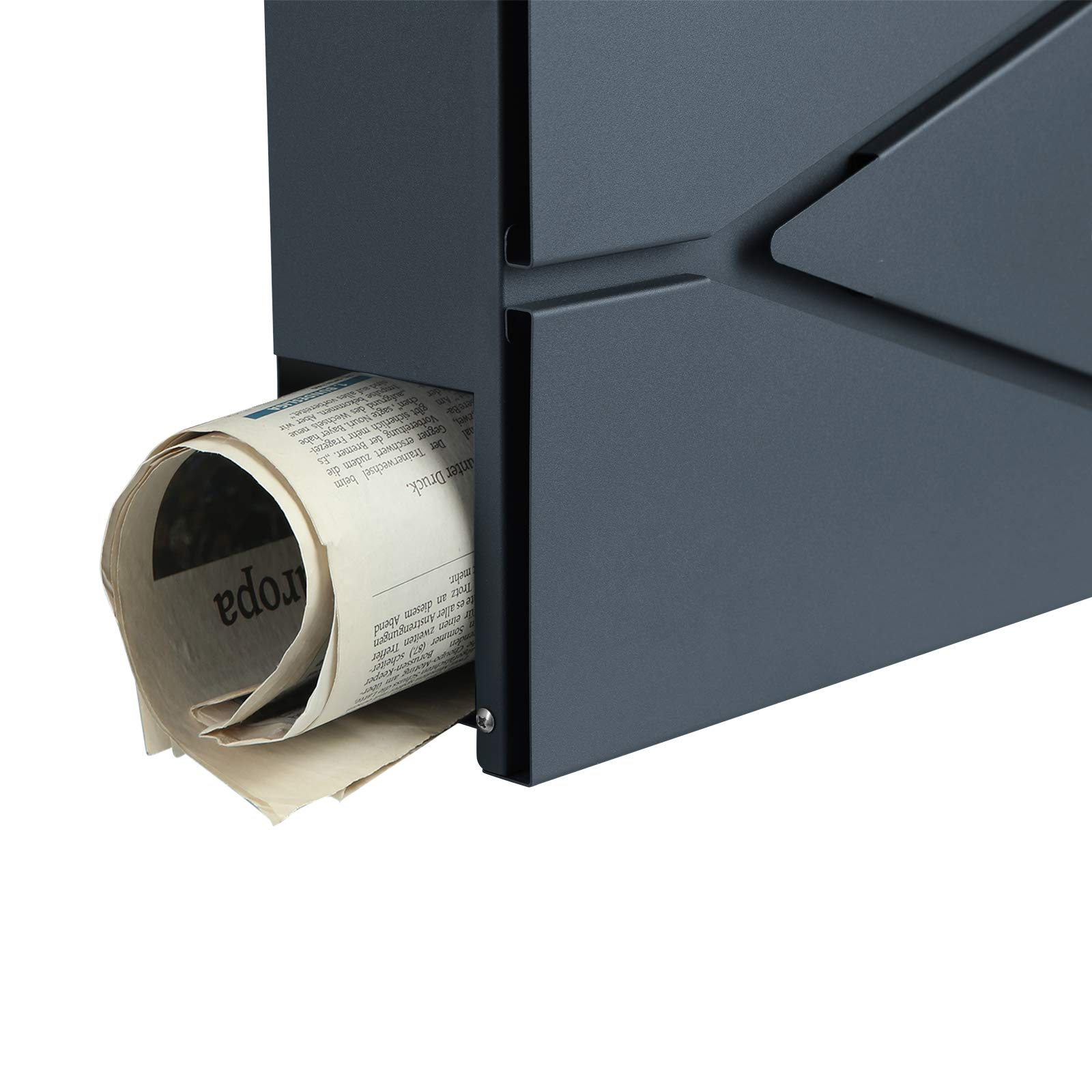 songmics-briefkasten-xxl-wand-anthrazit-mit-zeitungsfach-gmb051g02 image 5