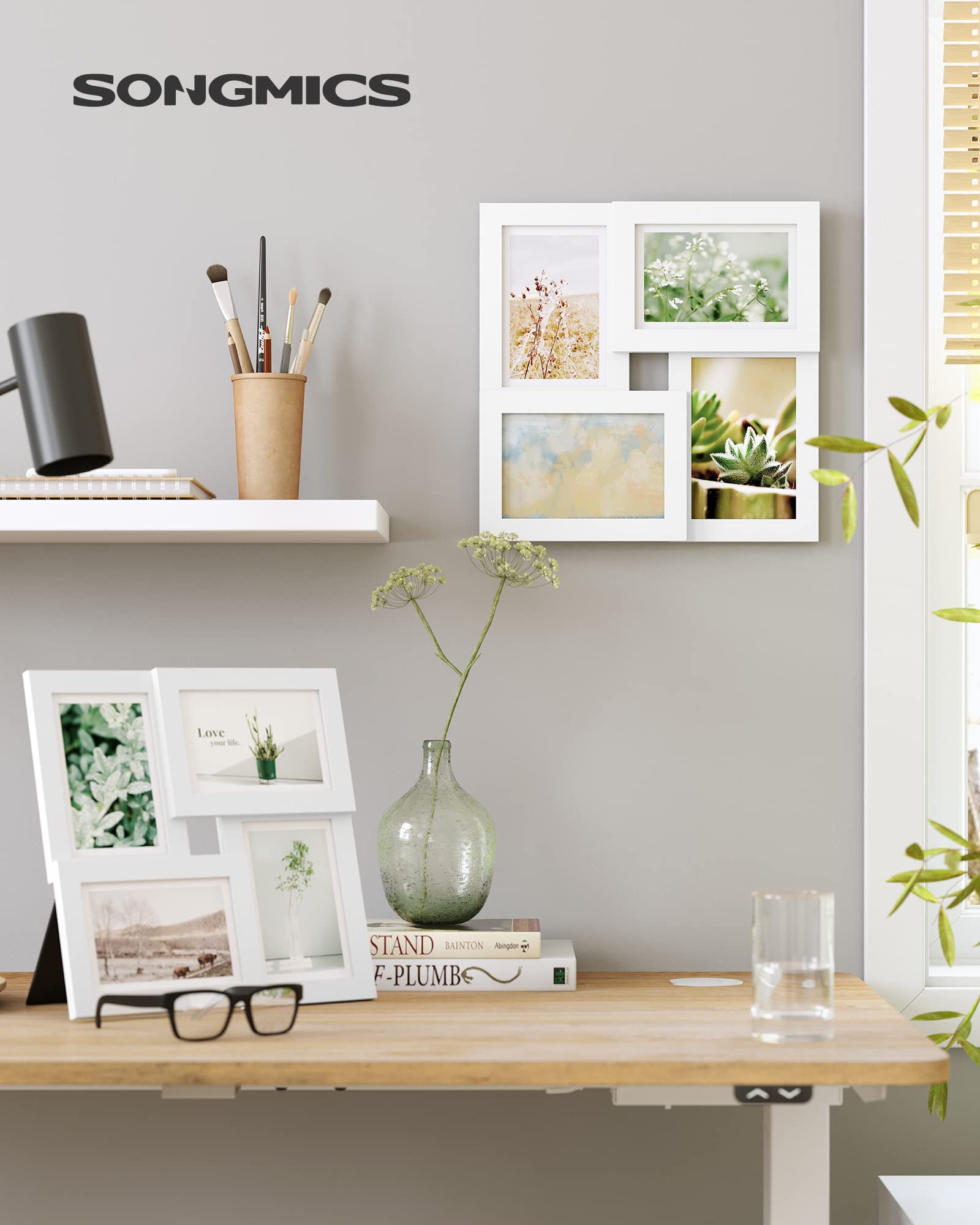 songmics-bilderrahmen-collage-rpf25wt-4x-10x15-cm-wandmontage-wei-mit-glas image 2