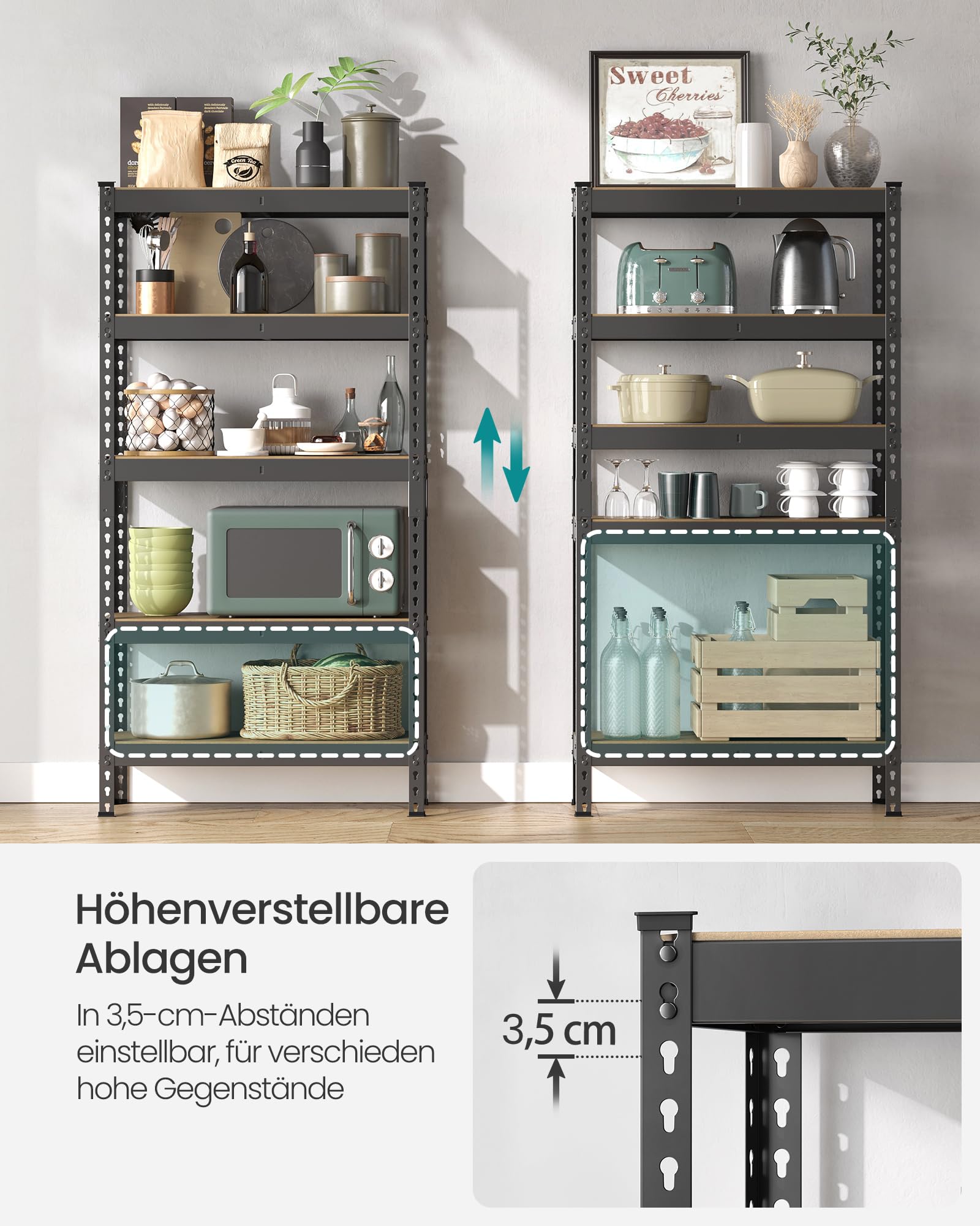 songmics-schwerlastregal-glr300b01-standregal-5-ablagen-30-x-75-x-150-cm-schwarz image 5