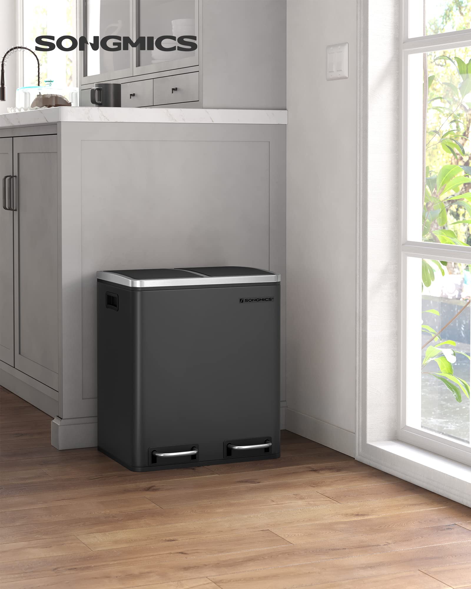 songmics-ltb30bk-treteimer-m-lltrennsystem-2-x-15-liter-stahl-schwarz image 2