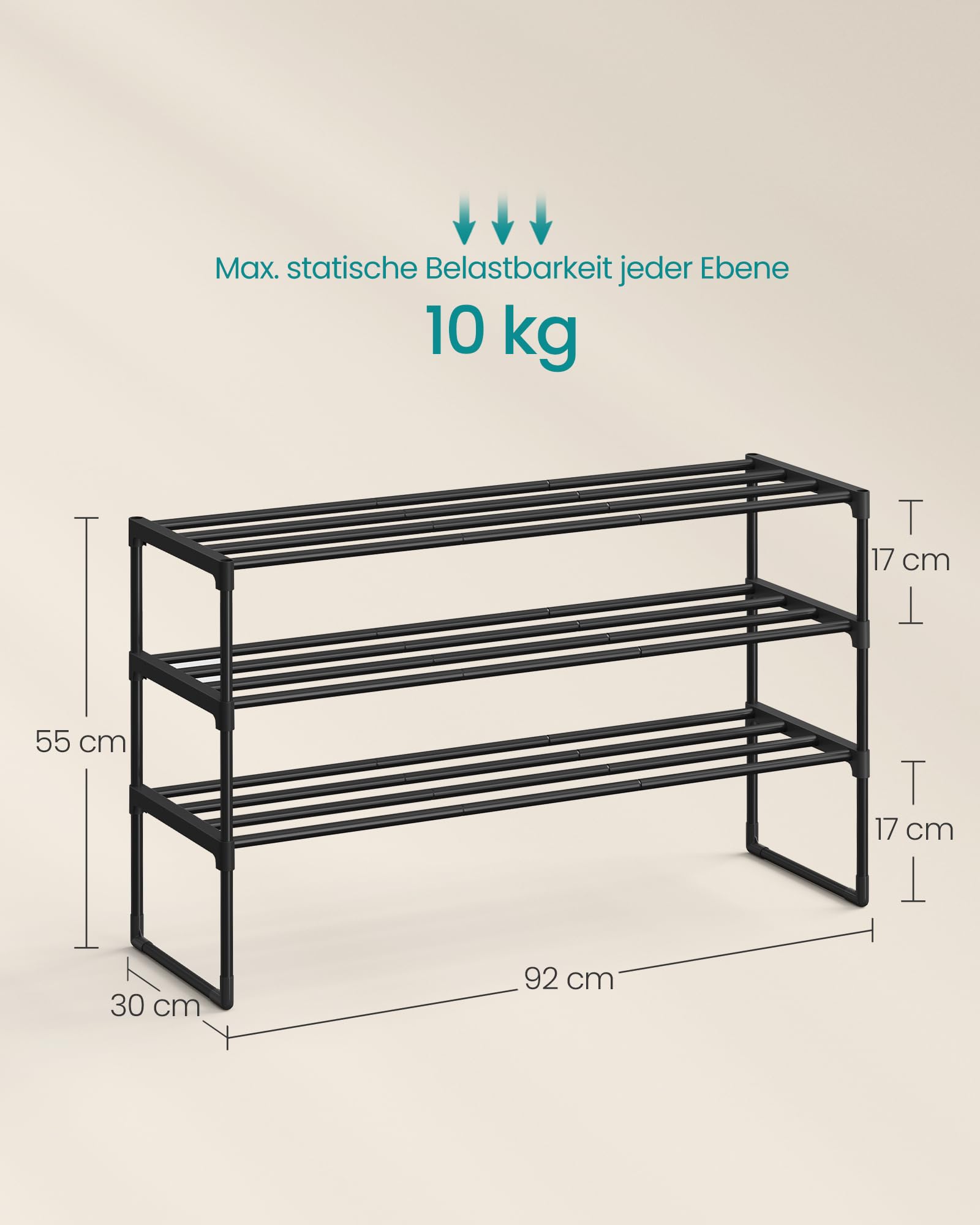 songmics-schuhregal-3-ebenen-lsa303b02-metall-30-x-92-x-55-cm-schwarz image 3