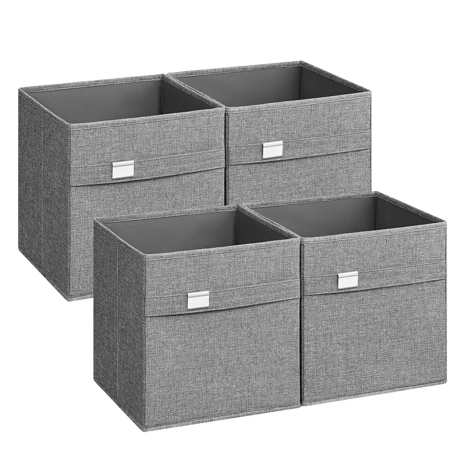 songmics-aufbewahrungsbox-4er-set-30x30x30-cm-taubengrau-rob230g04 image 1