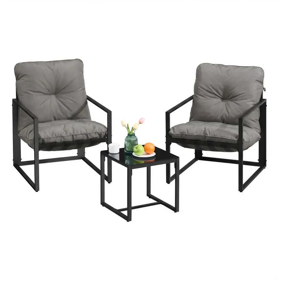 songmics-gartenm-bel-set-ggf039gz01-3-teilig-grau-2-st-hle-tisch-mit-kissen image 1