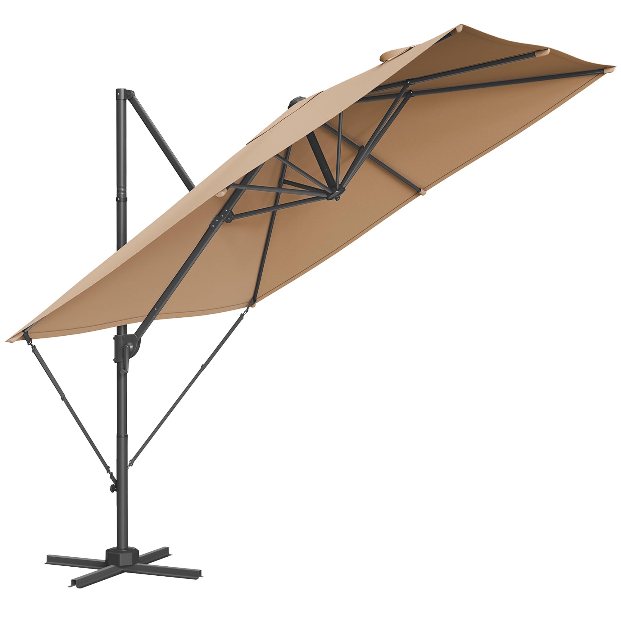 songmics-ampelschirm-gpu057k01-sonnenschirm-270x270-cm-upf-50-kamelbraun image 1