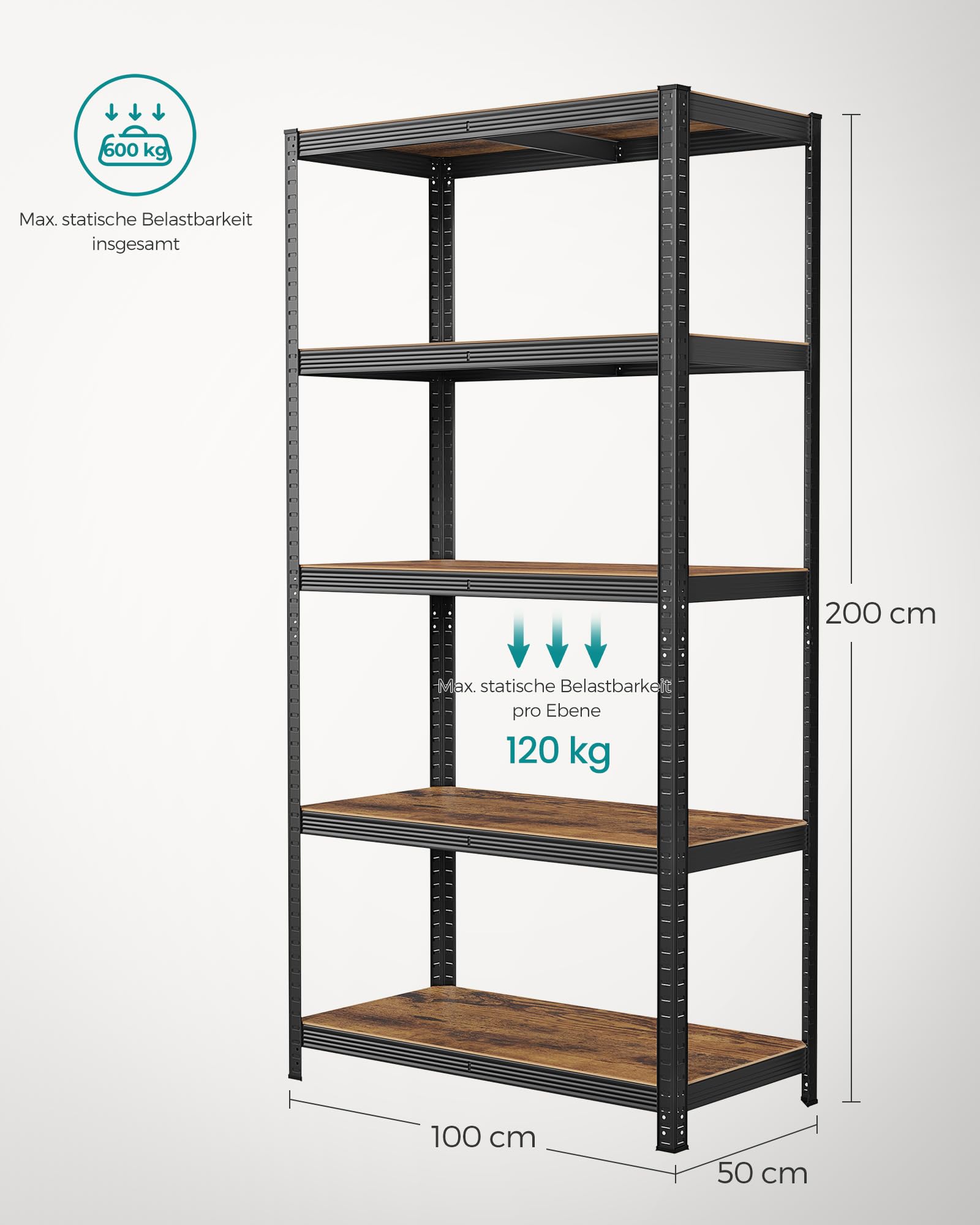 songmics-standregal-glr050b11-50-x-100-x-200-cm-5-b-den-bis-600-kg-vintagebraun- image 3