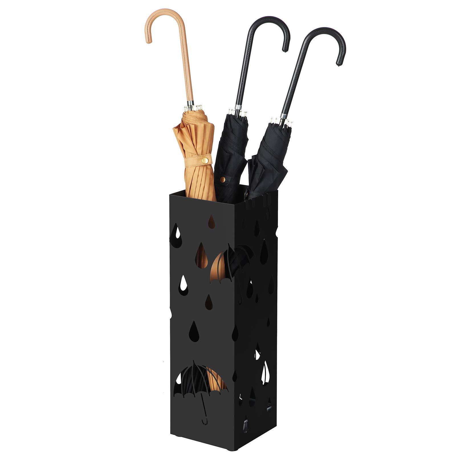 songmics-schirmst-nder-metall-eckig-15-5-x-15-5-x-49-cm-mit-haken image 2