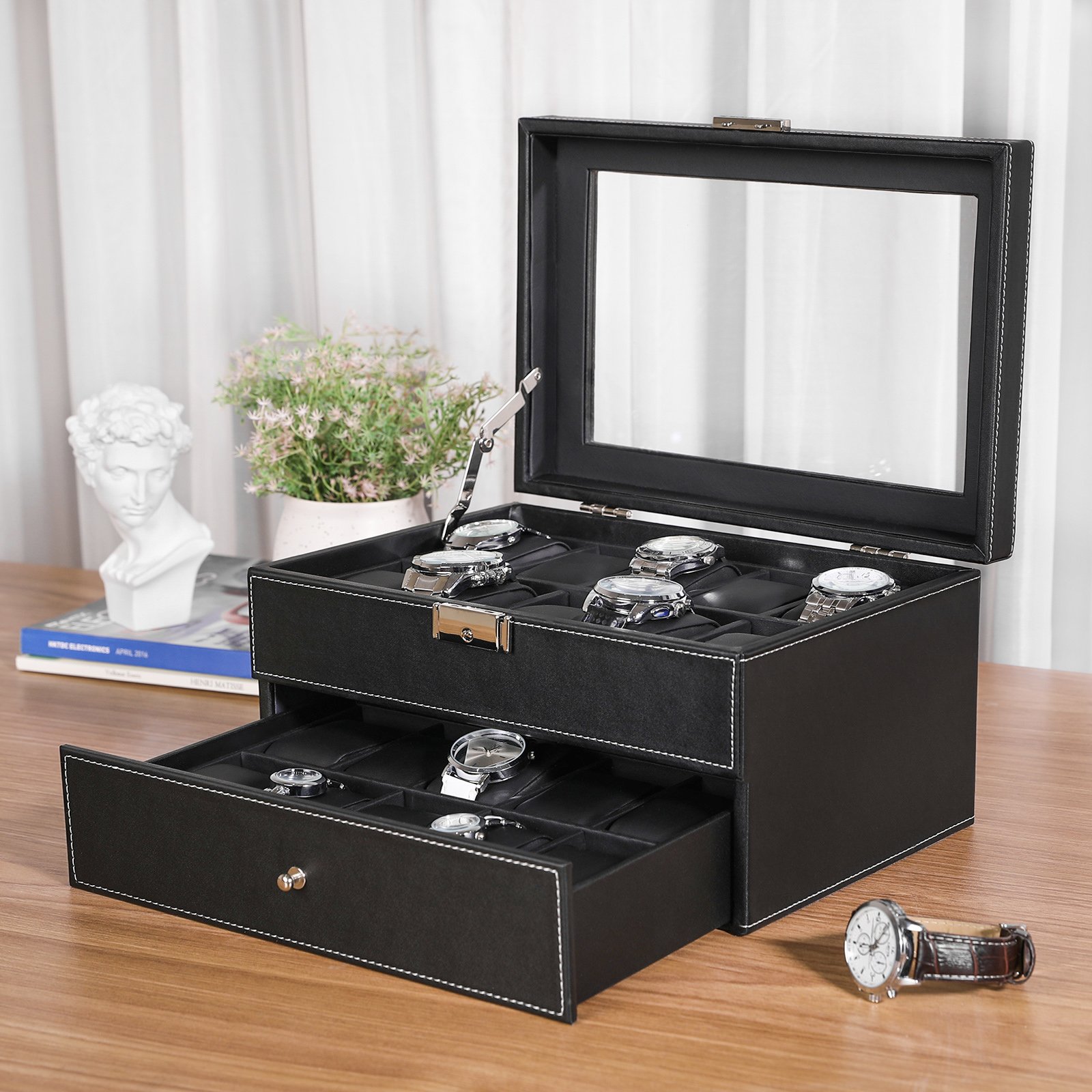 songmics-jwb301-uhrenkasten-f-r-20-uhren-mit-glasdeckel-schwarz image 8