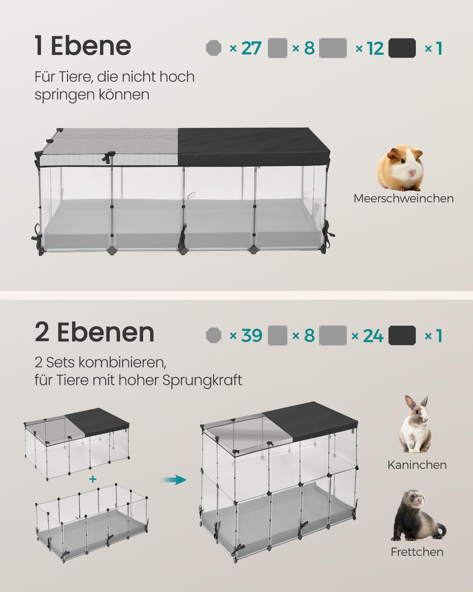songmics-kleintiergehege-lpc016w01-144-x-74-x-57-cm-wolkenwei-halbtransparent image 5