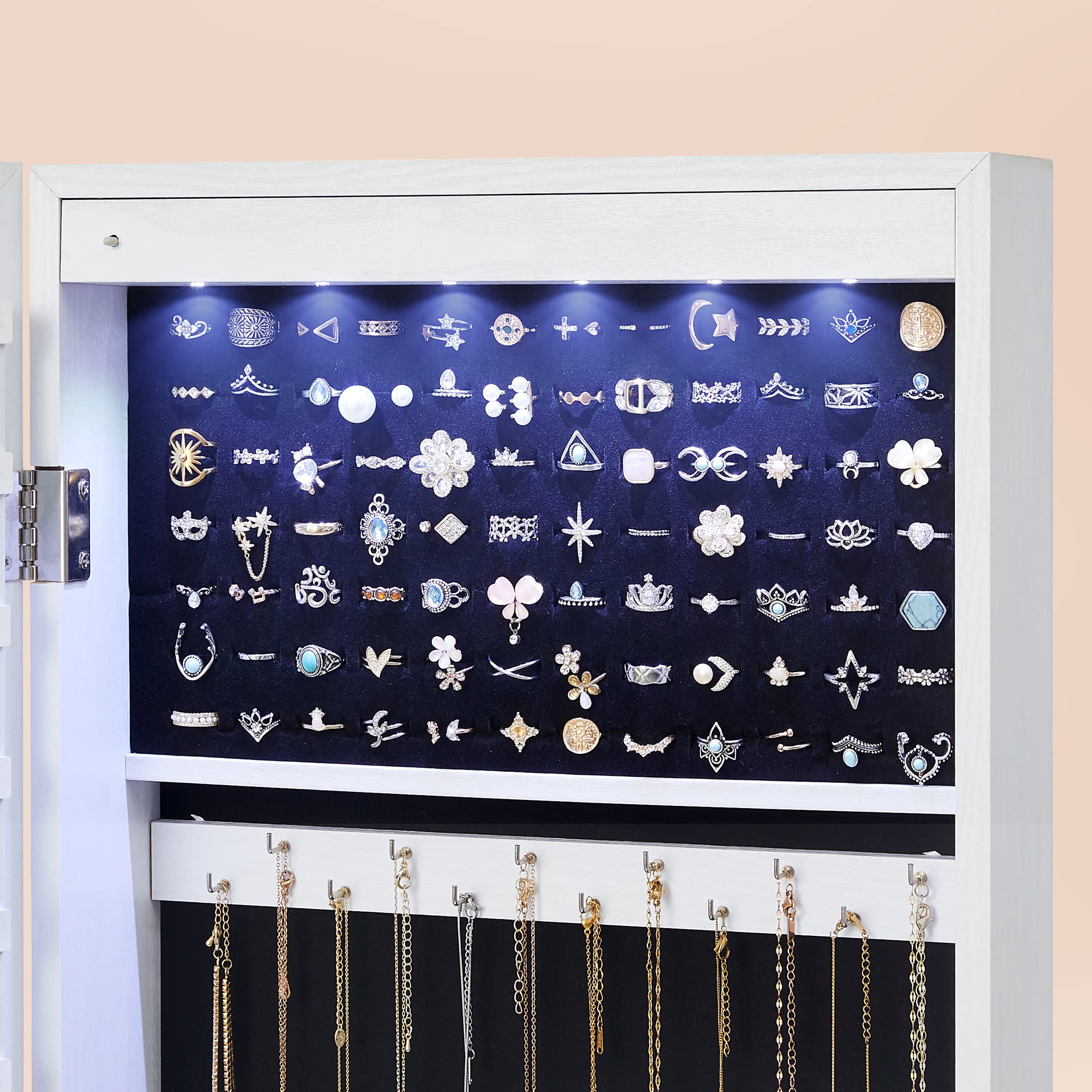 songmics-schmuckschrank-h-ngend-mit-spiegel-6-led-wei-holzmaserung image 7
