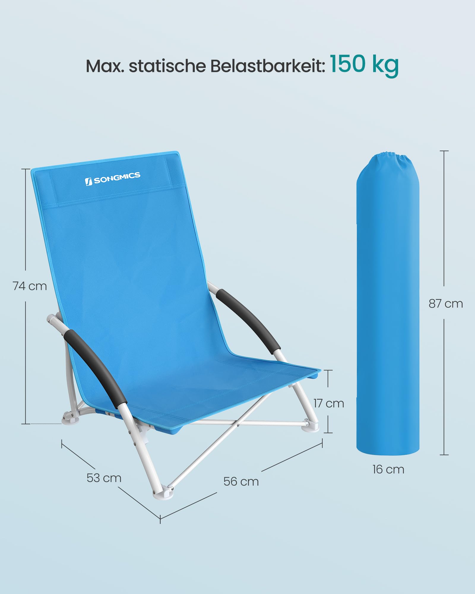 songmics-strandstuhl-campingstuhl-klappbar-mit-hoher-r-ckenlehne-150-kg image 2