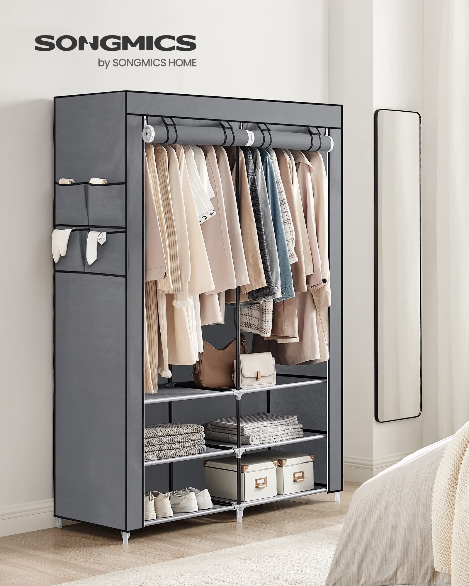 songmics-stoffschrank-kleiderschrank-45x127x176-cm-2-h-ngef-cher-grau-ryg008g02 image 2