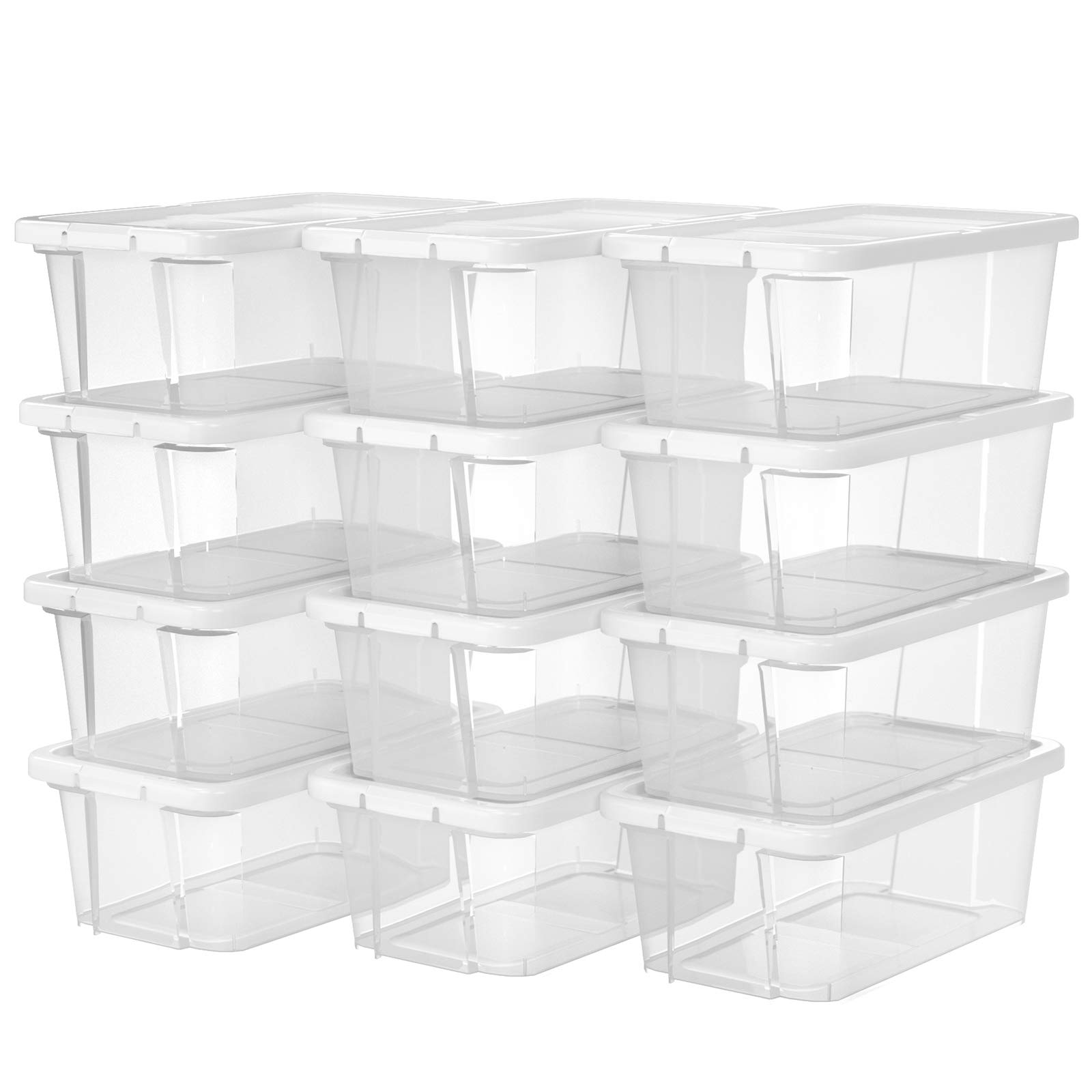 songmics-lsp12wt-aufbewahrungsbox-mit-deckel-12er-set-transparent-wei image 1