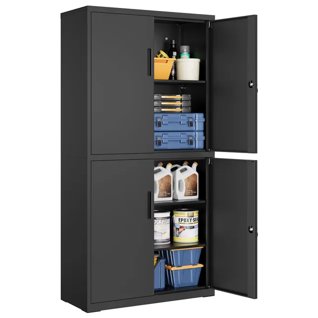 songmics-aktenschrank-omc016b01-stahlschrank-40-x-80-x-180-cm-5-ebenen-4-t-ren-m image 1
