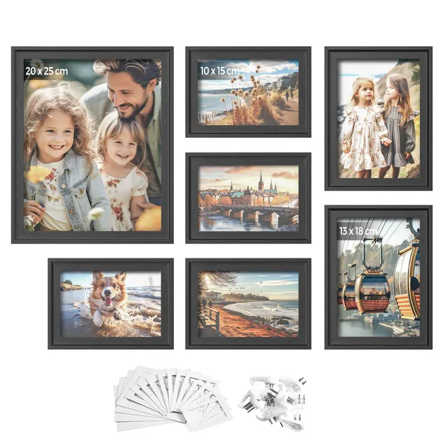 songmics-bilderrahmen-rpf047b01-7er-set-aschschwarz-mit-passepartouts image 1