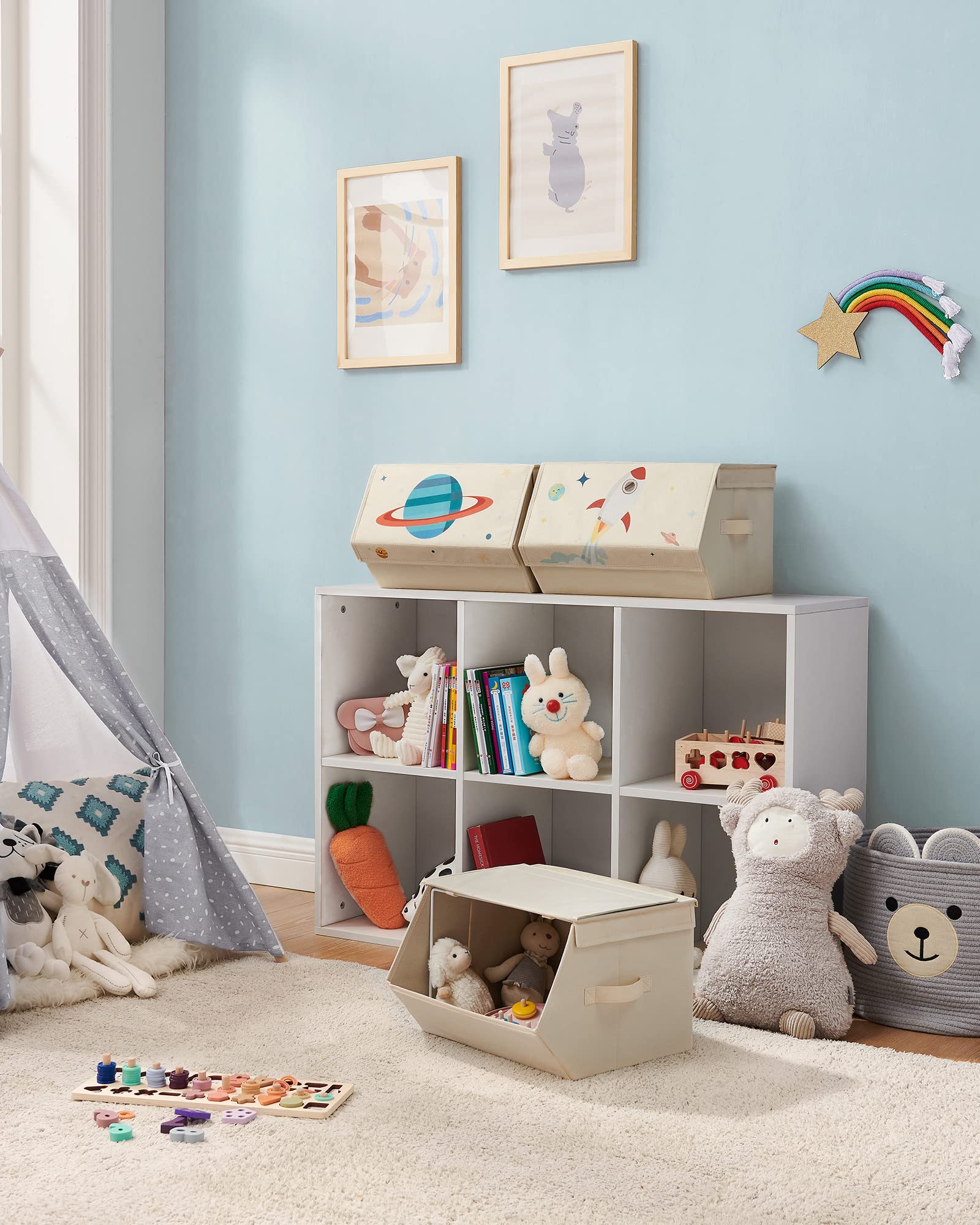 songmics-aufbewahrungsbox-kinder-rlb700m01-3er-set-weltraum-beige image 3
