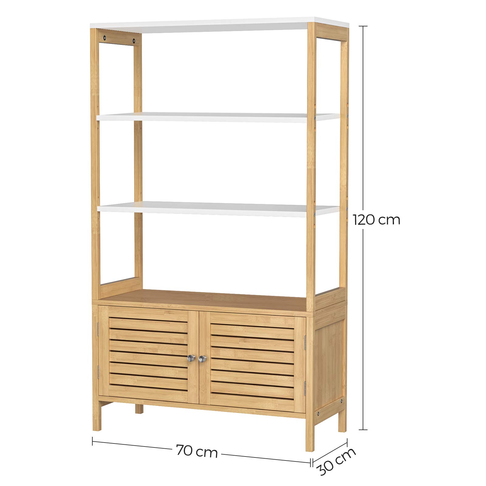 songmics-badezimmerschrank-bcb010n01-hoch-70-x-30-x-120-cm-bambus-wei-holzfarbe image 3