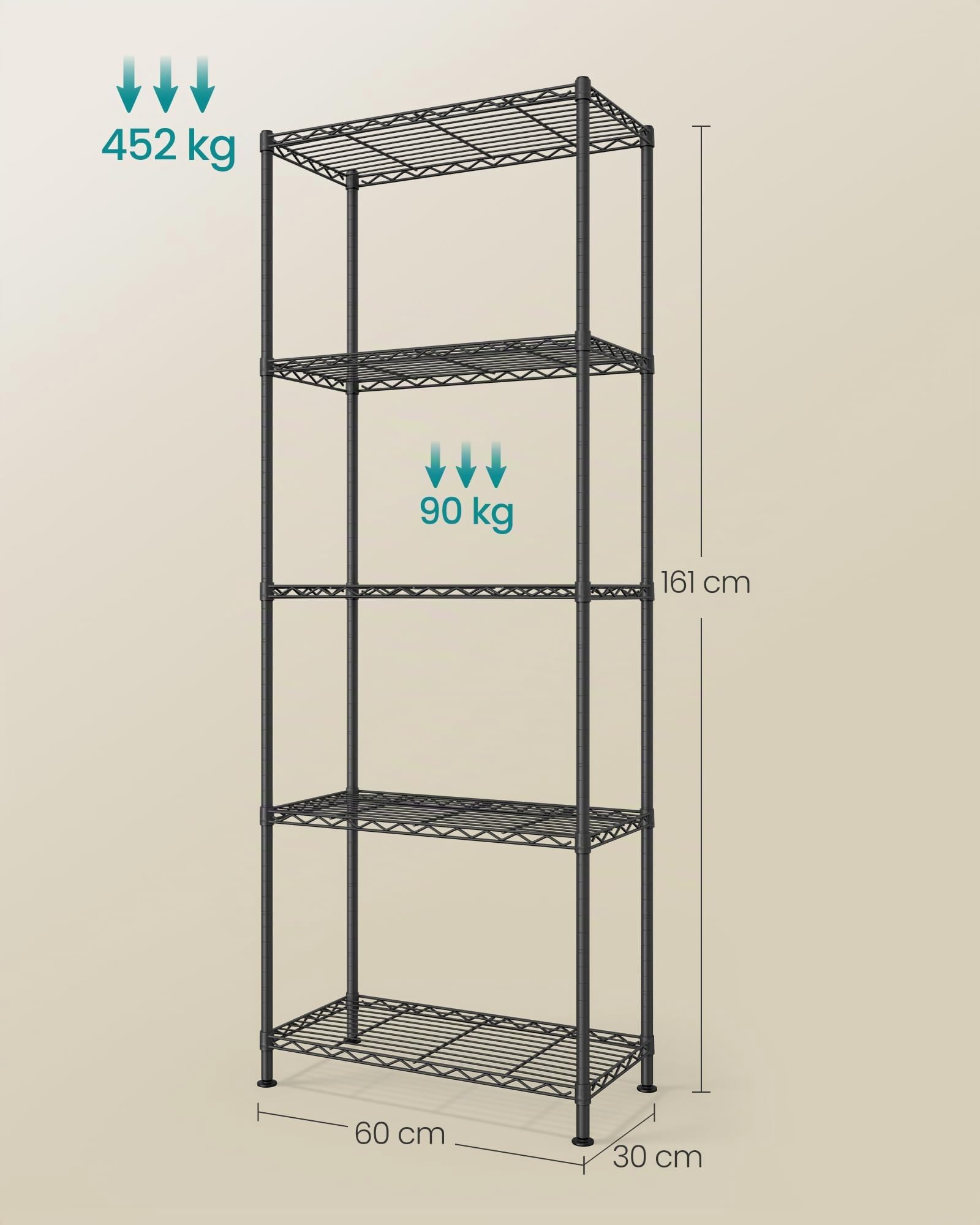 songmics-regal-metallregal-5-ebenen-30-x-60-x-161-cm-tintenschwarz-lgr165bh01 image 3