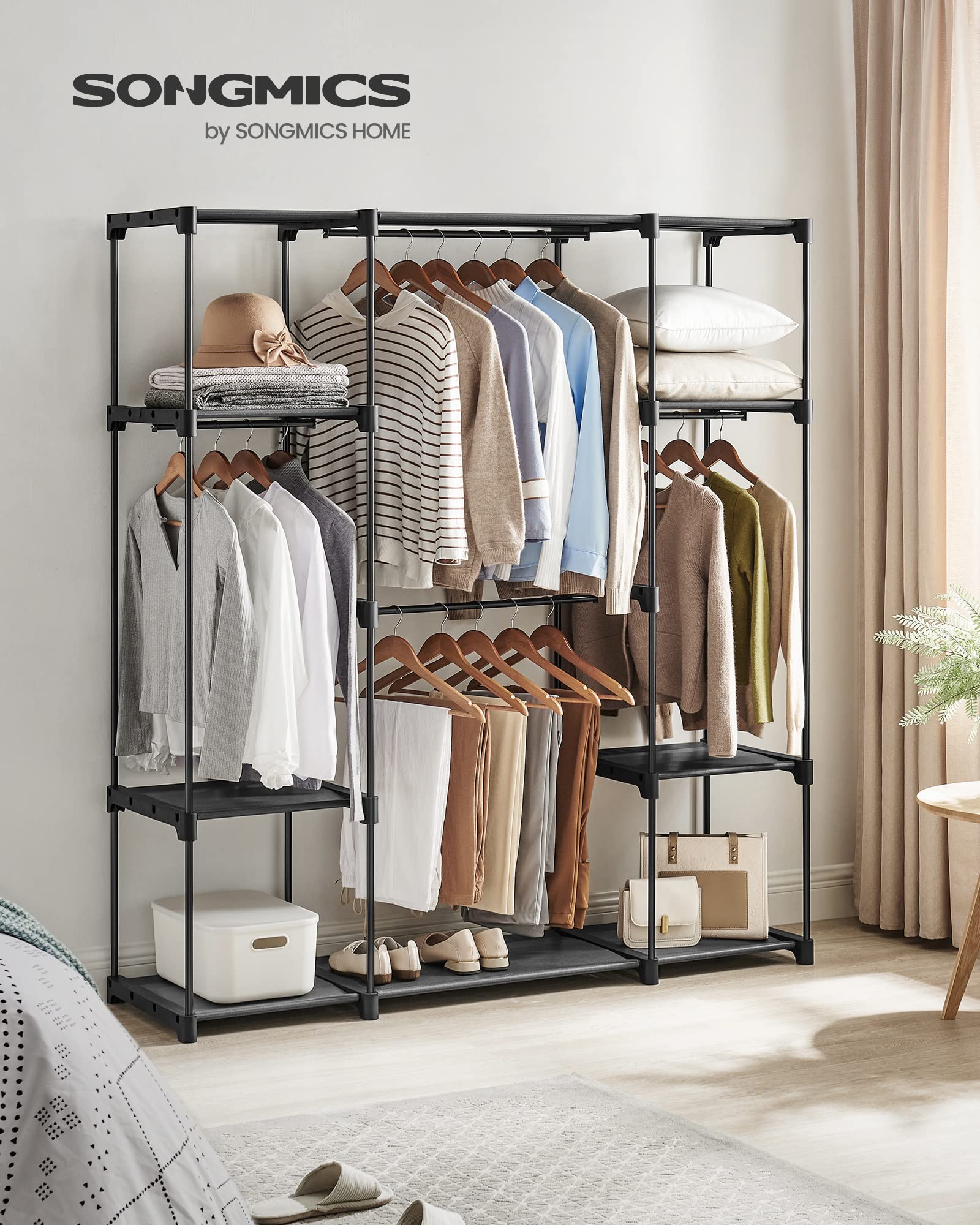 songmics-kleiderschrank-offen-ryg036b02-151x43x166-cm-schwarz image 2
