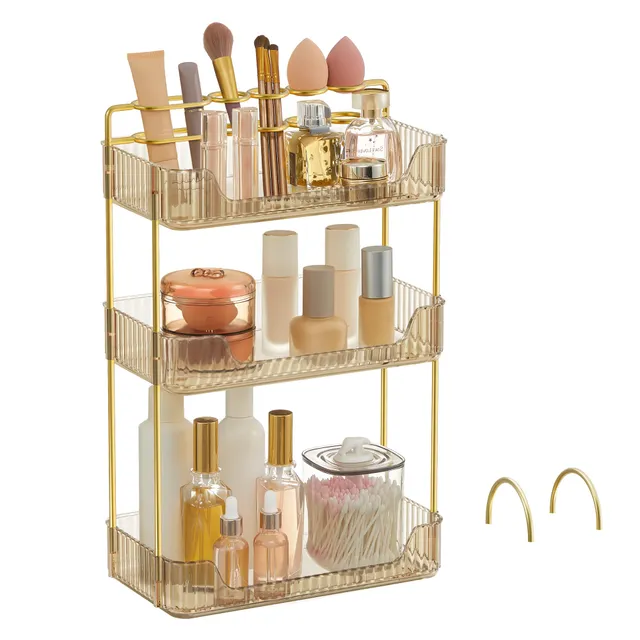 songmics-jka013a01-make-up-organizer-3-ebenen-champagnergold image 1