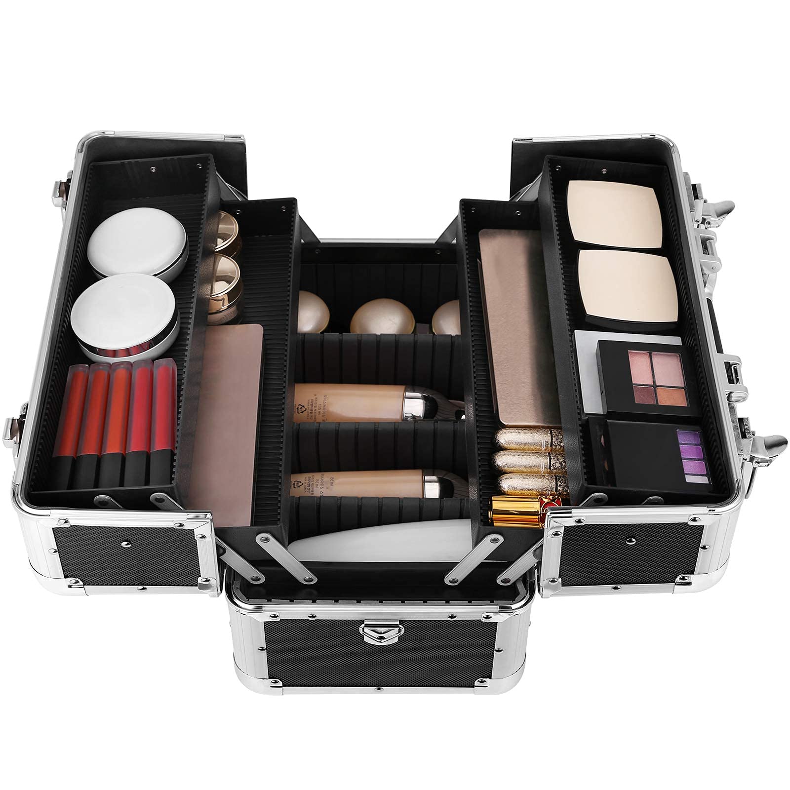 songmics-kosmetikkoffer-xxl-alu-36-5-cm-schwarz image 8