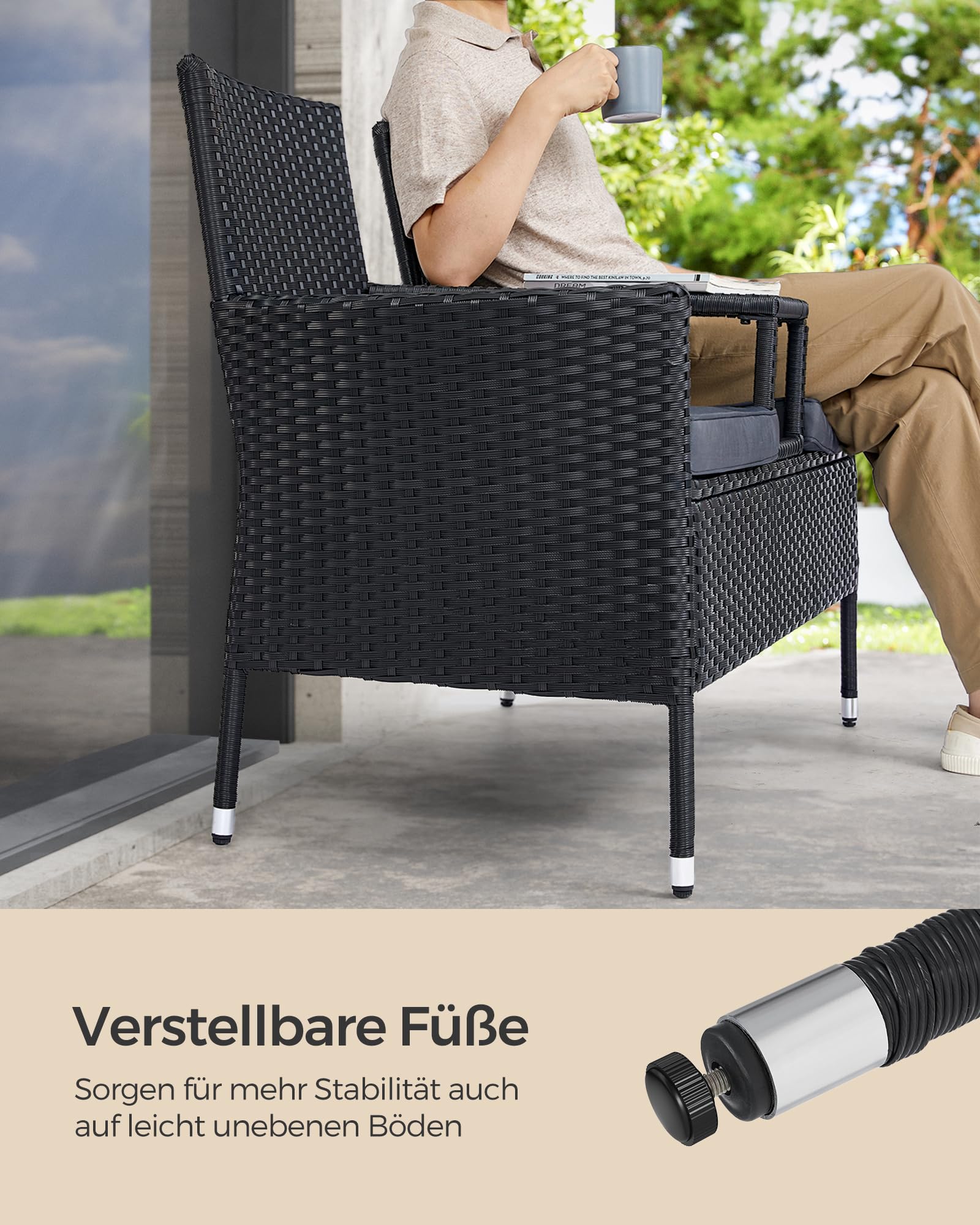 songmics-ggf022b01-balkonsofa-gartenbank-mit-tisch-pe-rattan-schwarz-dunkelgrau image 4