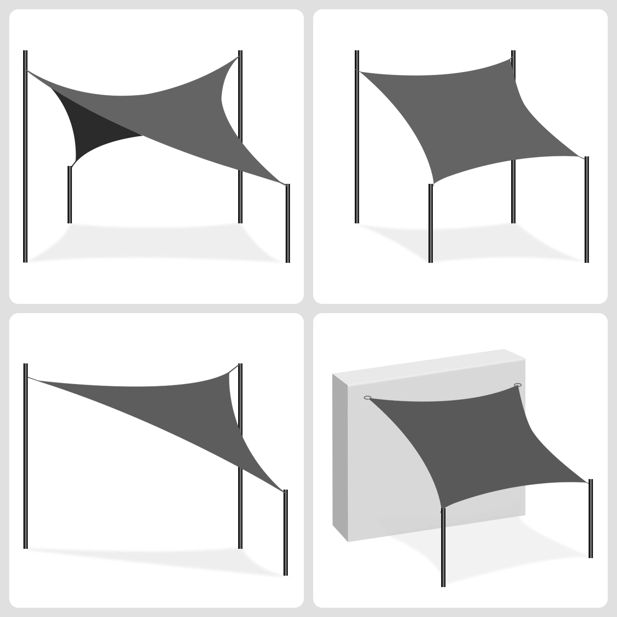 songmics-sonnensegel-gss34gy-3x4m-rechteckig-hdpe-rauchgrau image 7