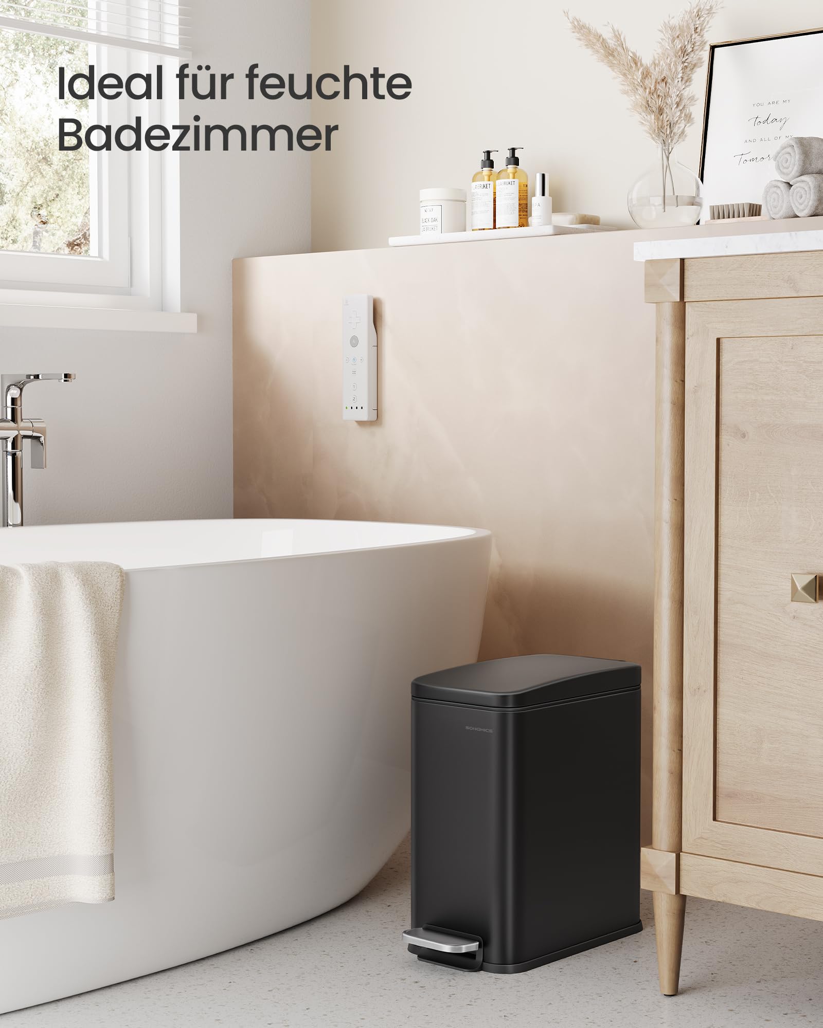 songmics-kosmetikeimer-10-liter-edelstahl-tretm-lleimer-mit-inneneimer image 3