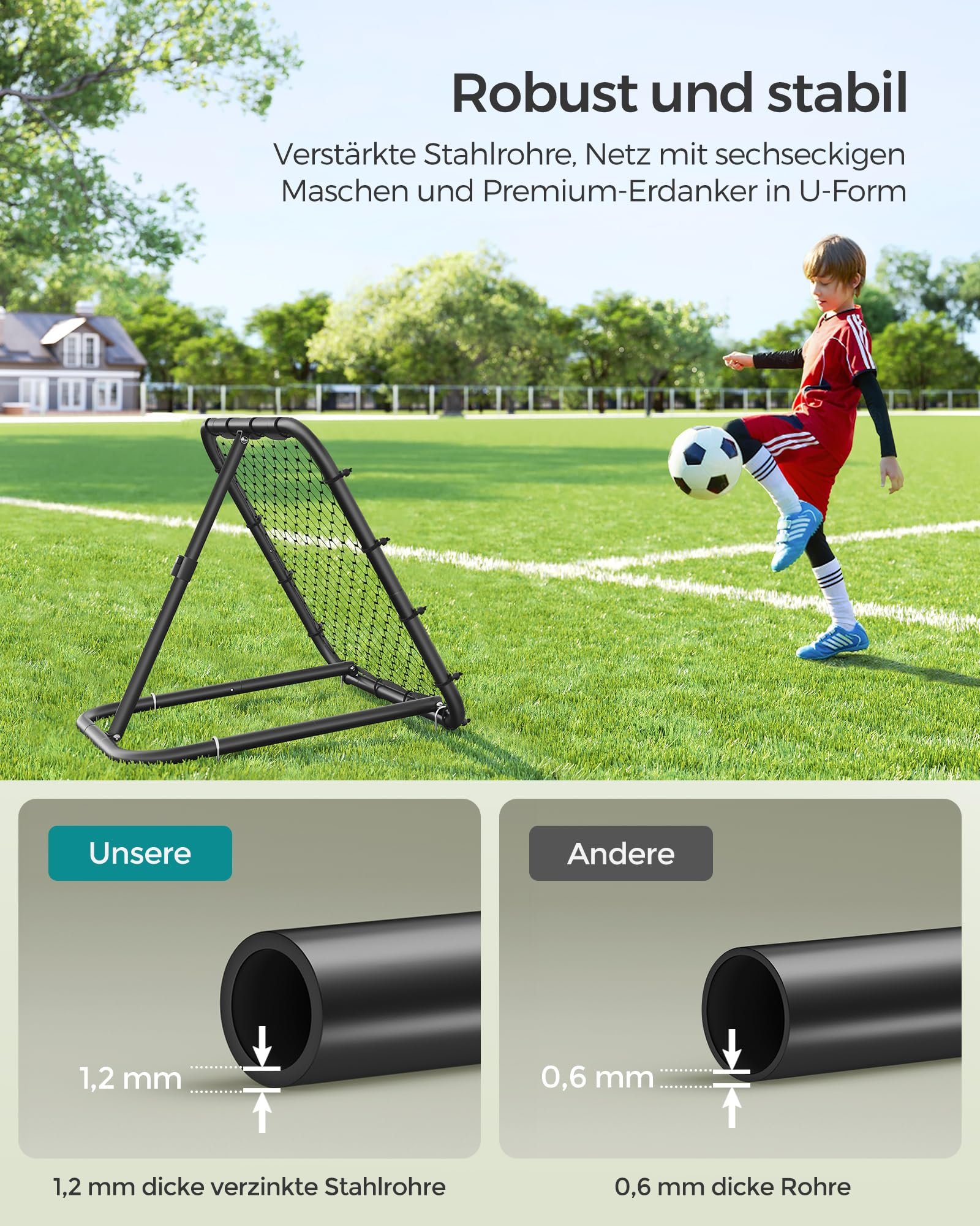 songmics-fu-ball-rebounder-tragbares-fu-balltor-kinder-stahlrahmen-winkelverstel image 3