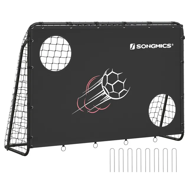 songmics-fu-balltor-215-x-76-x-150-cm-mit-torwand-stahlrohre-pe-netz image 1