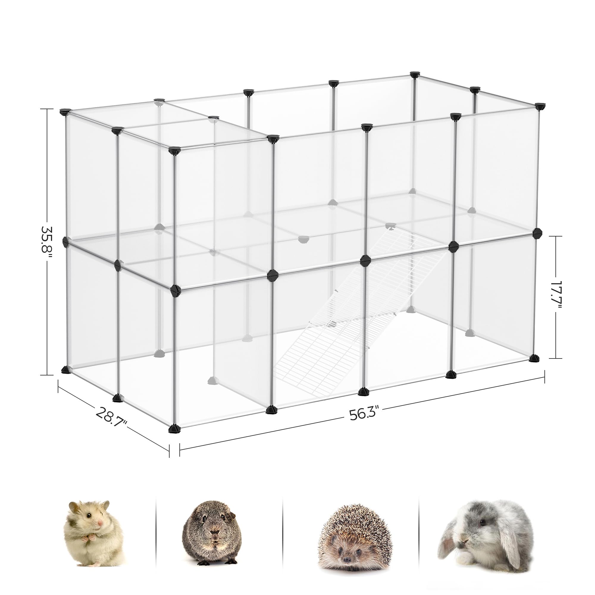 songmics-kleintiergehege-lpc005w01-transparent-143-x-73-x-91-cm image 8