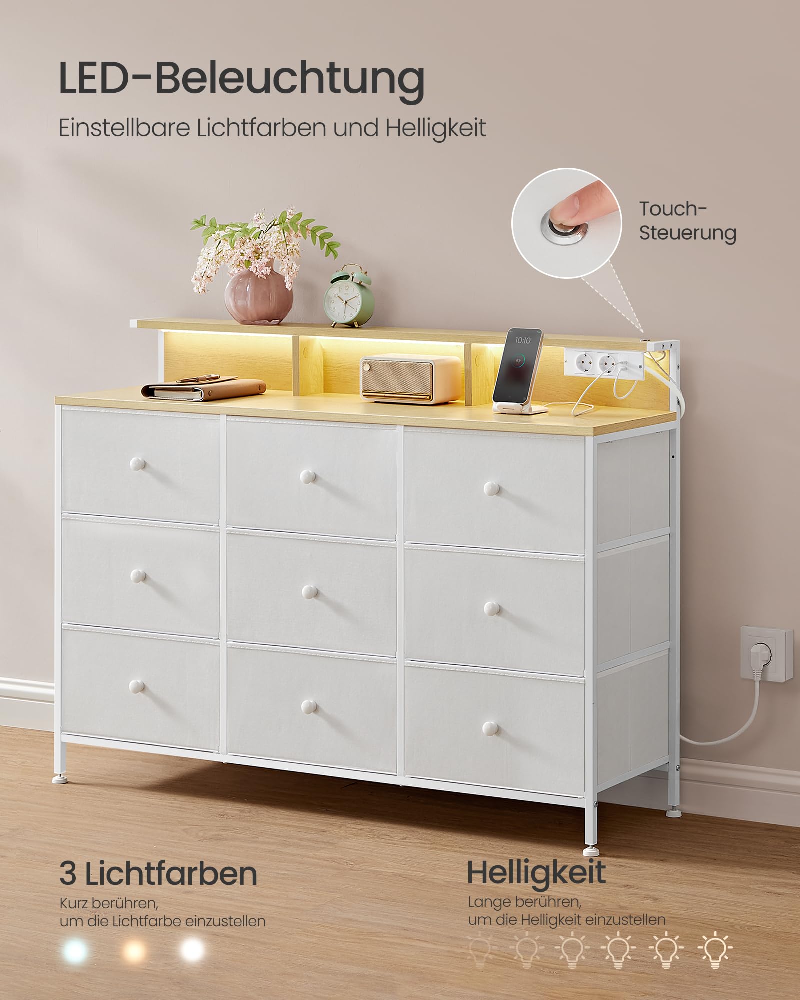songmics-kommode-9-schubladen-mit-led-114-cm-wei image 5