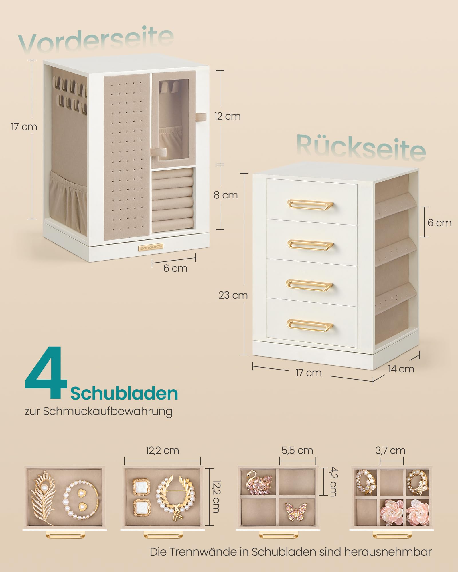 songmics-schmuckk-stchen-jbc211wd01-360-drehbar-4-schubladen-cremewei image 5