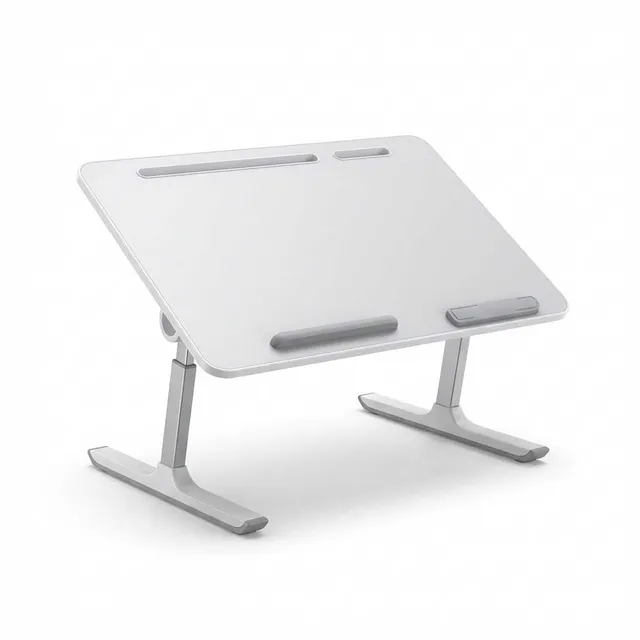 songmics-laptoptisch-betttisch-aus-aluminiumlegierung-60x40x25cm-mit-schublade image 1