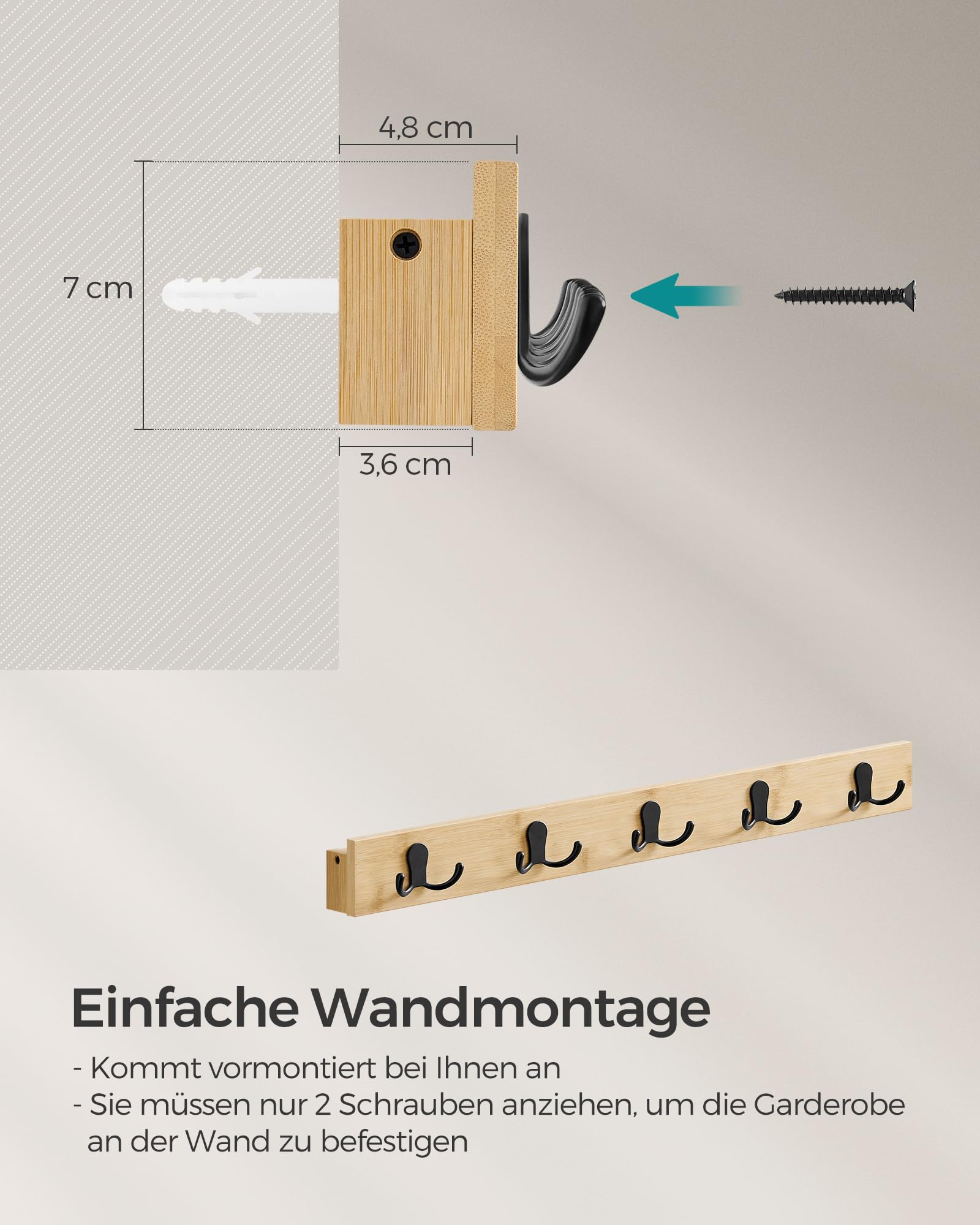 songmics-wandgarderobe-lcr005n01-naturbeige-mit-ablage-5-haken image 7
