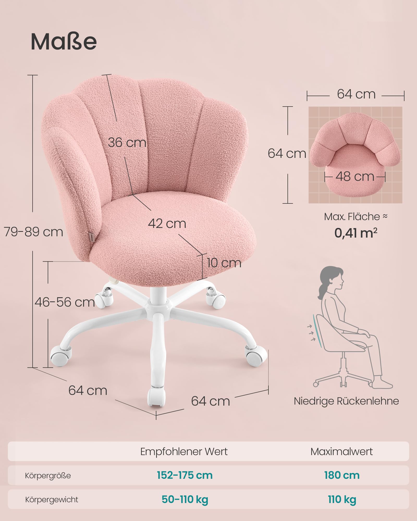 songmics-b-rostuhl-drehstuhl-fleece-pastellrosa-obg030sa01 image 2