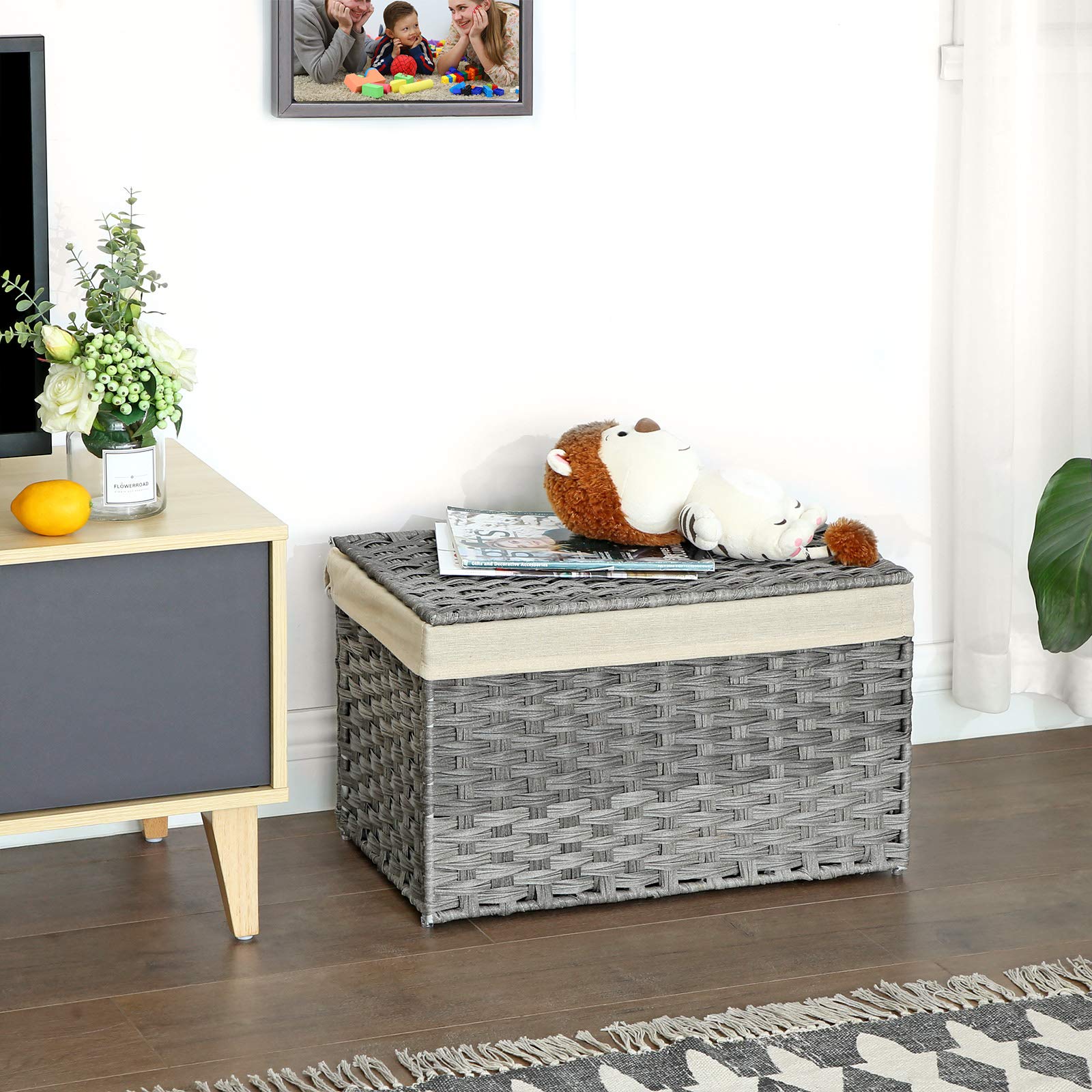 songmics-rst56wg-aufbewahrungskorb-65-l-mit-deckel-grau image 2