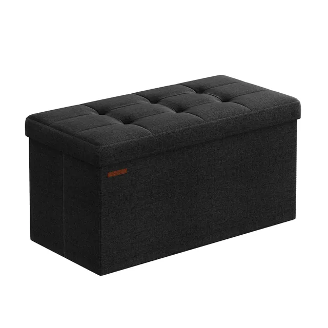 songmics-sitzhocker-mit-stauraum-76-cm-klappbar-tintenschwarz-89-liter-bis-300-k image 1