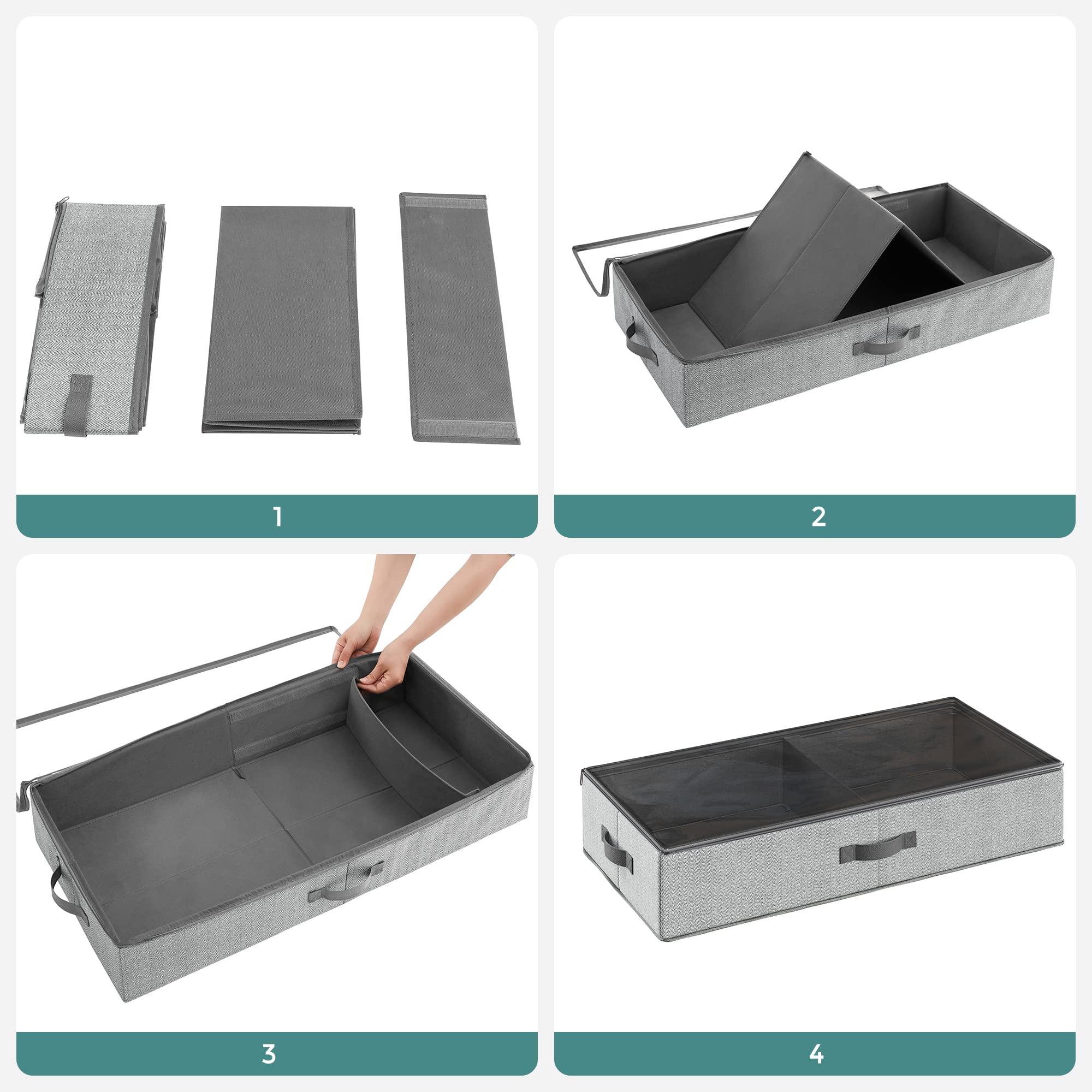 songmics-unterbett-aufbewahrungsboxen-2er-set-faltbar-grau image 8