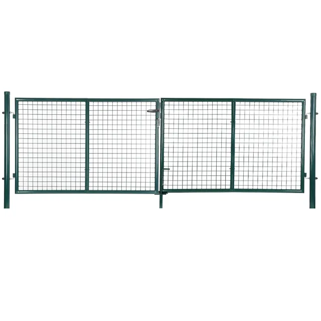 songmics-doppeltor-gartentor-ggd300g-310-x-100-cm-gr-n-mit-schloss-und-3-schl-ss image 1