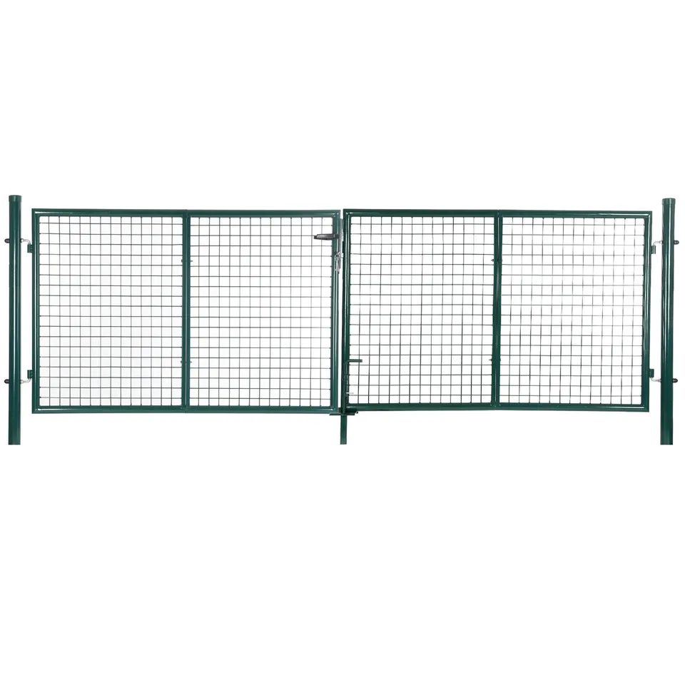 songmics-doppeltor-gartentor-ggd300g-310-x-100-cm-gr-n-mit-schloss-und-3-schl-ss image 1