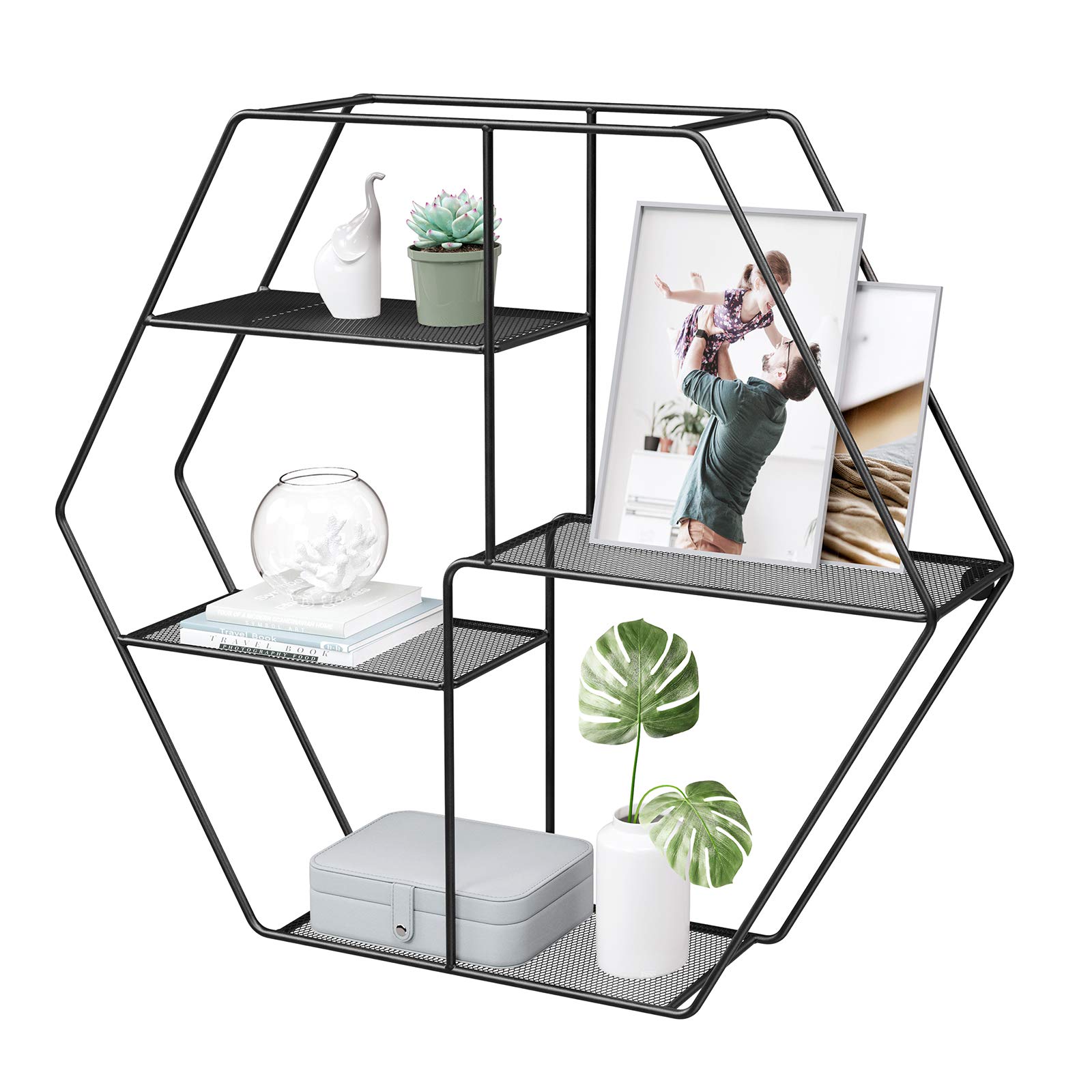 songmics-wandregal-lfs004b01-sechseckig-stahl-schwarz-60-5-cm image 7