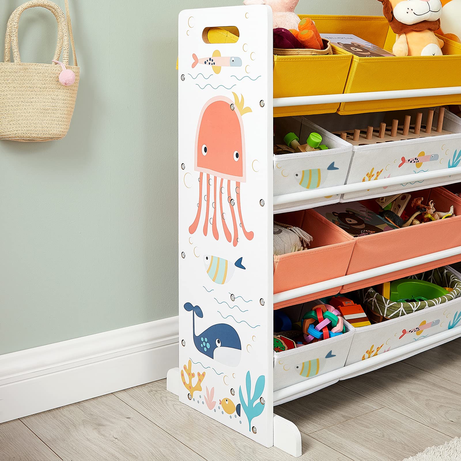 songmics-spielzeugregal-gkrs04wt-mit-12-stoffboxen-kinderzimmer-organizer-wei image 8