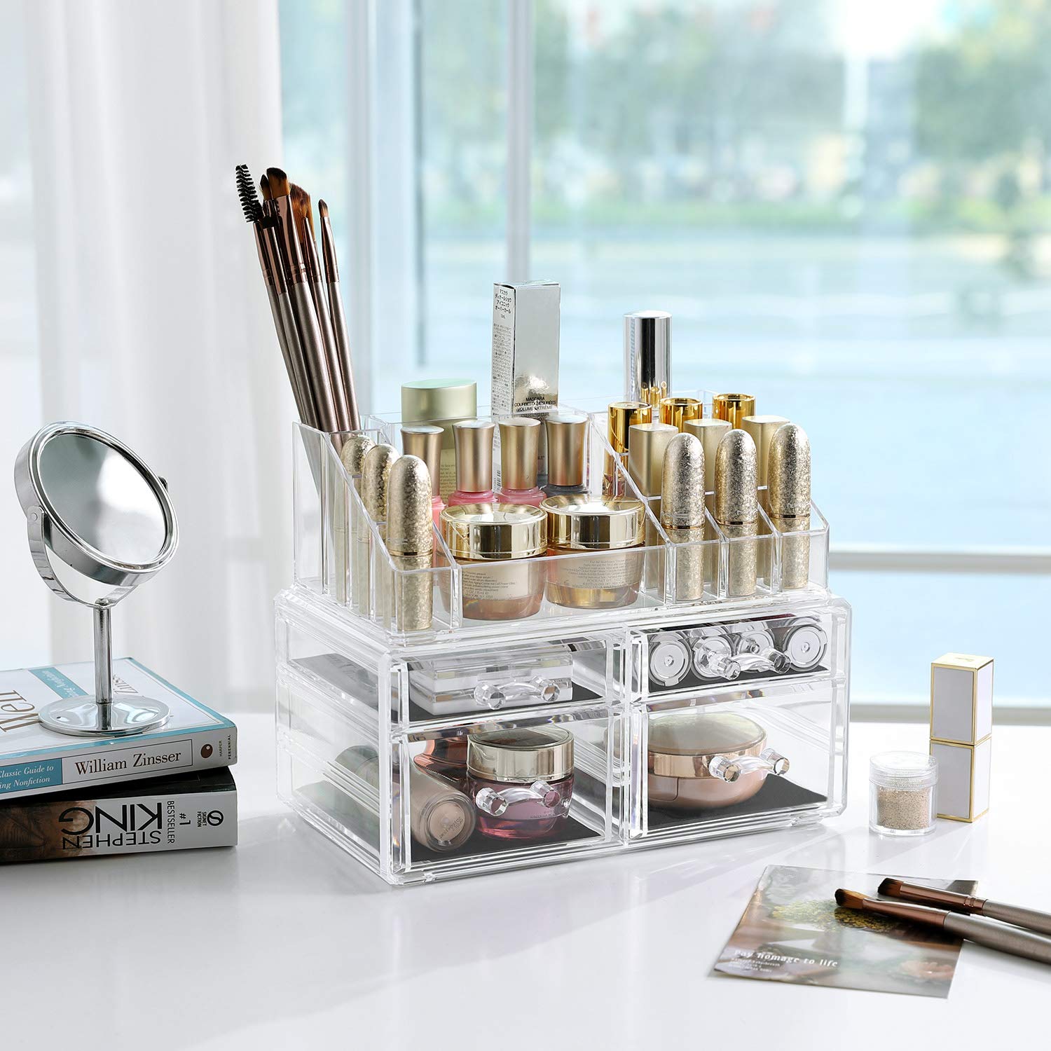 songmics-kosmetik-organizer-acryl-mit-4-schubladen-transparent-jka005tp image 2