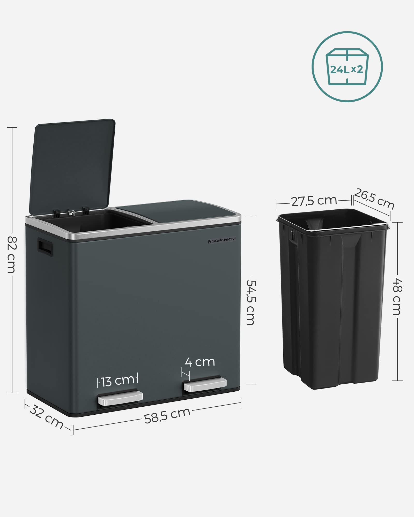 songmics-m-lleimer-48l-2x24l-trennsystem-pedal-softclose image 5