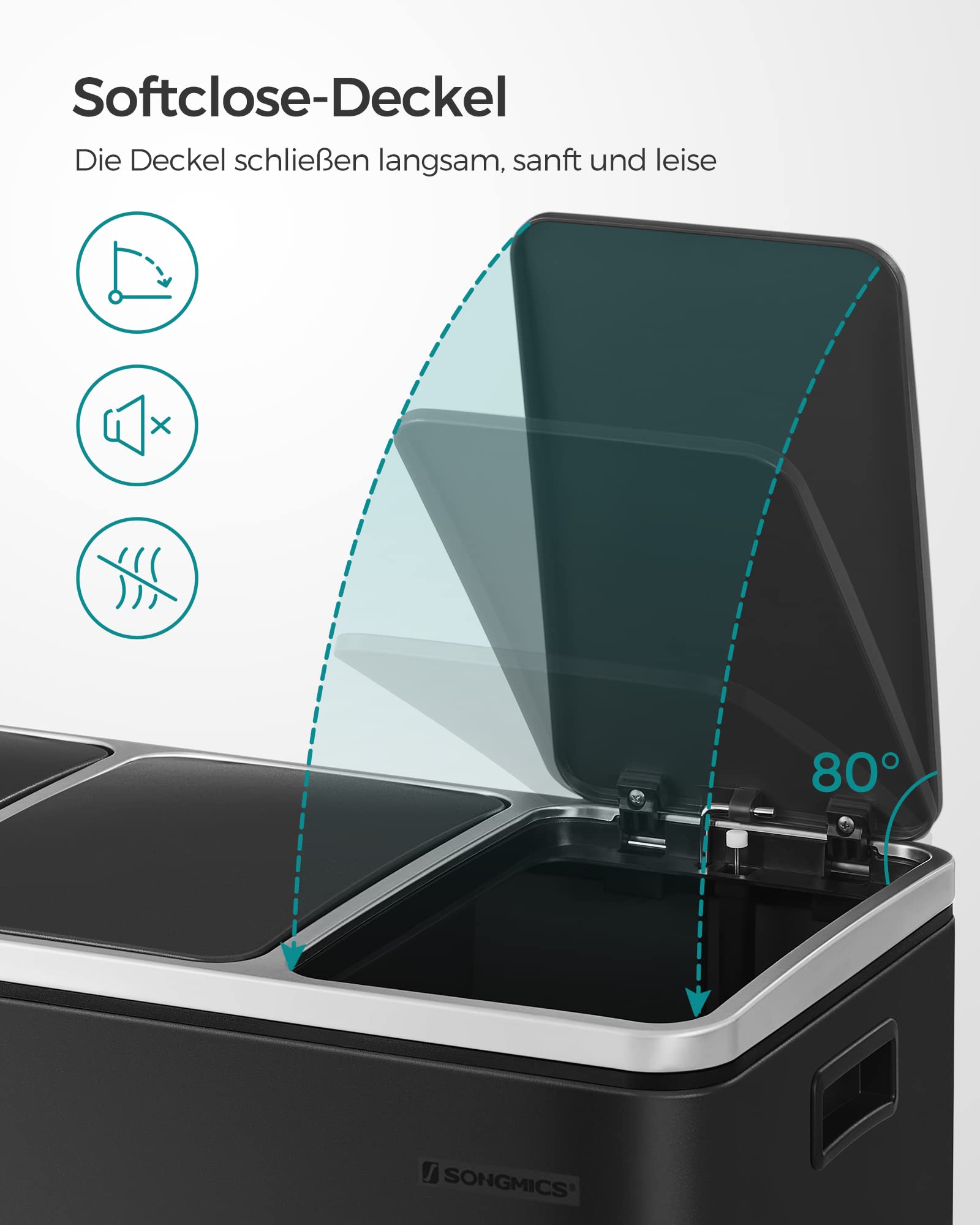 songmics-ltb54bk-m-lltrennsystem-3x18-l-treteimer-tintenschwarz image 5