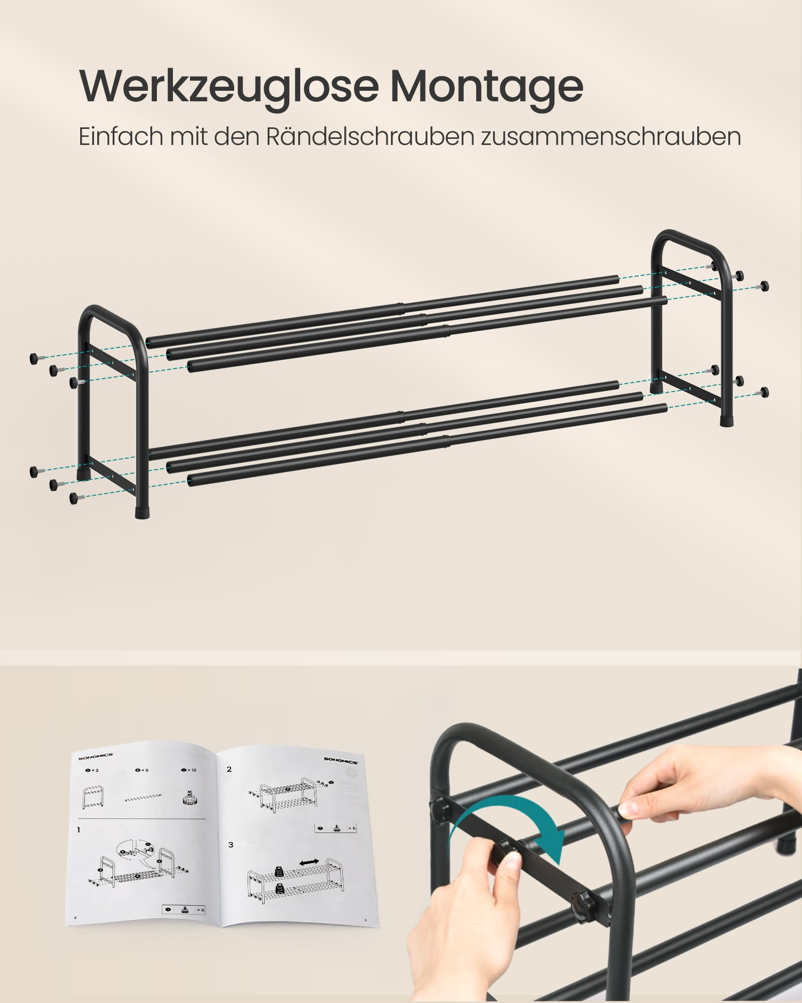 songmics-schuhregal-ausziehbar-2-ebenen-44-5-82-4-cm-metall-tintenschwarz-lmr026 image 7