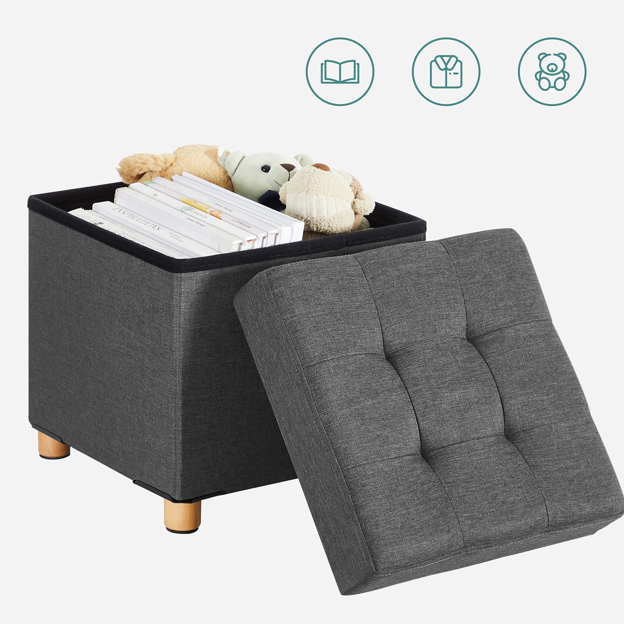 songmics-sitzhocker-mit-stauraum-lsf14gyz-38-x-38-cm-schiefergrau-bis-300-kg image 8