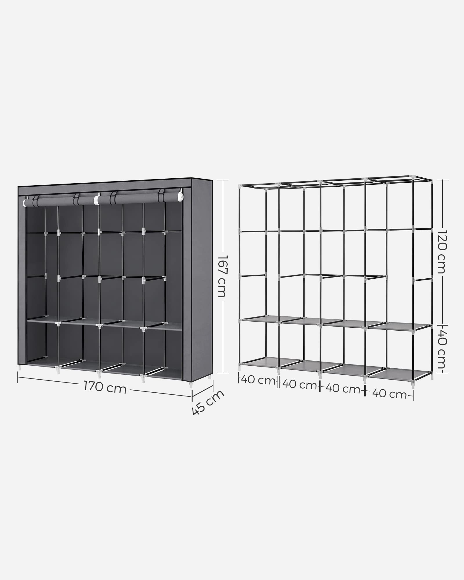 songmics-stoffschrank-ryg094g02-45-x-170-x-167-cm-grau-4-h-ngef-cher-mit-ablagen image 7