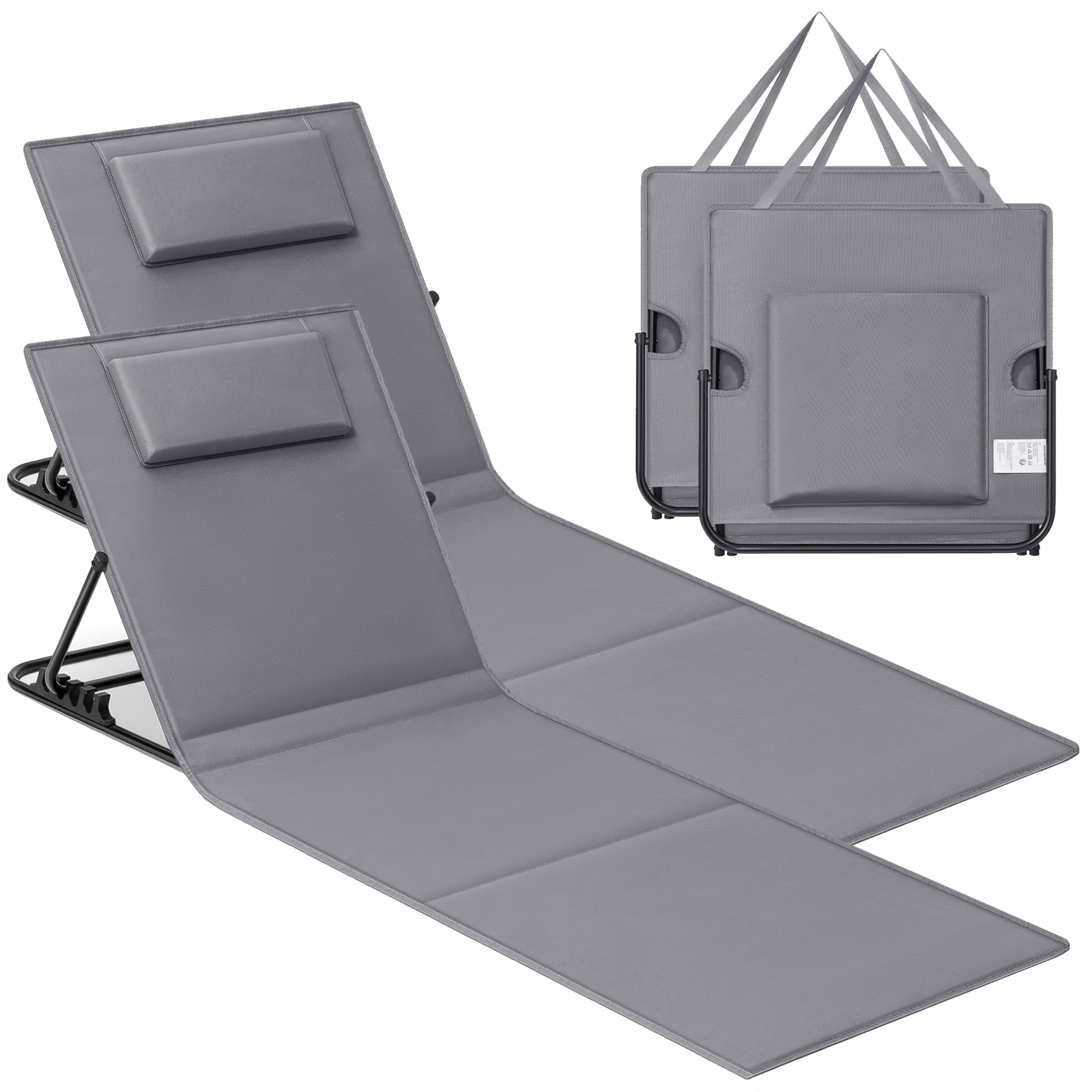 songmics-strandstuhl-gcb251g01-2er-set-campingstuhl-158x55-cm-schiefergrau image 1